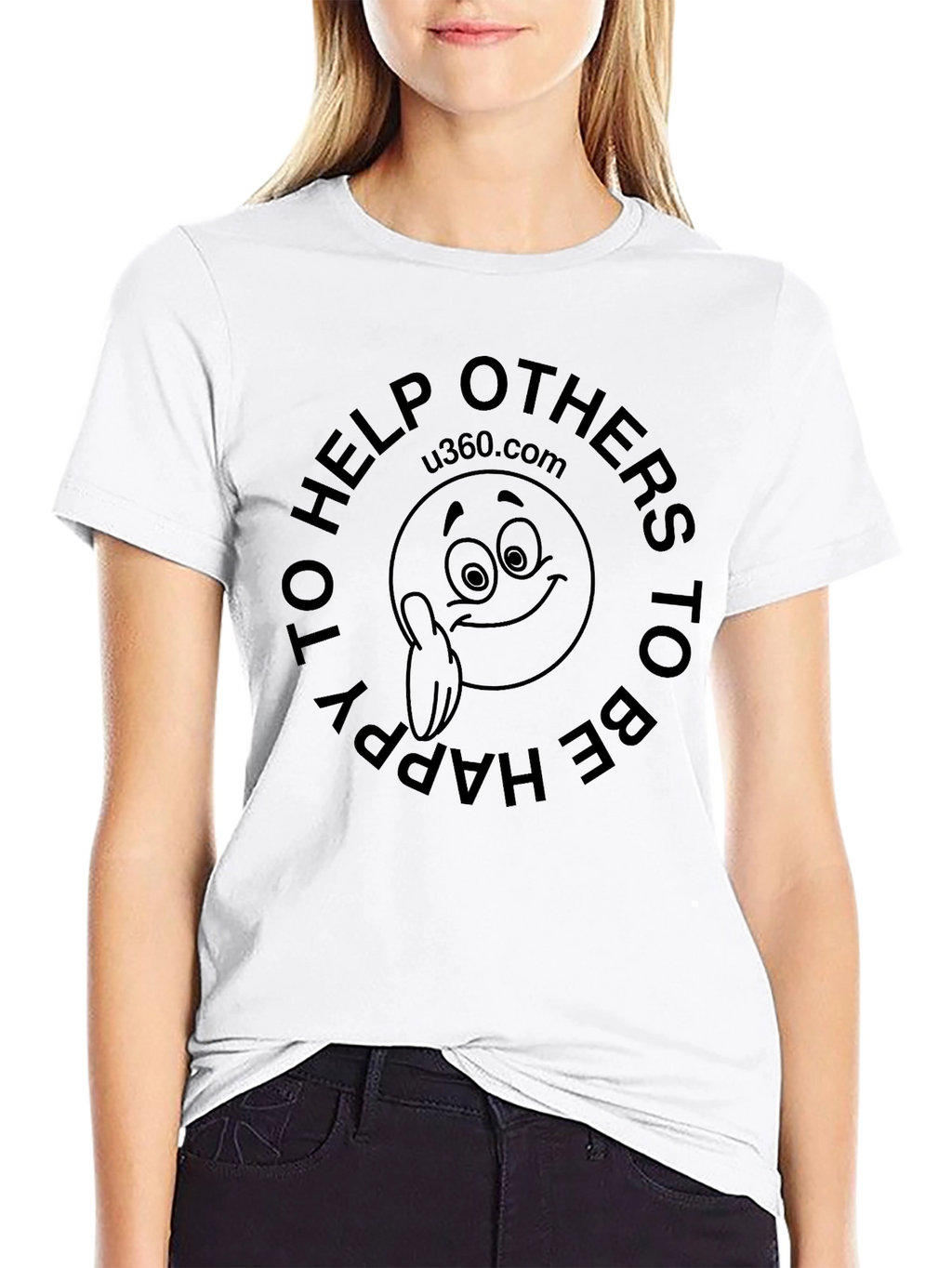 Help Others To Be Happy Black Tee