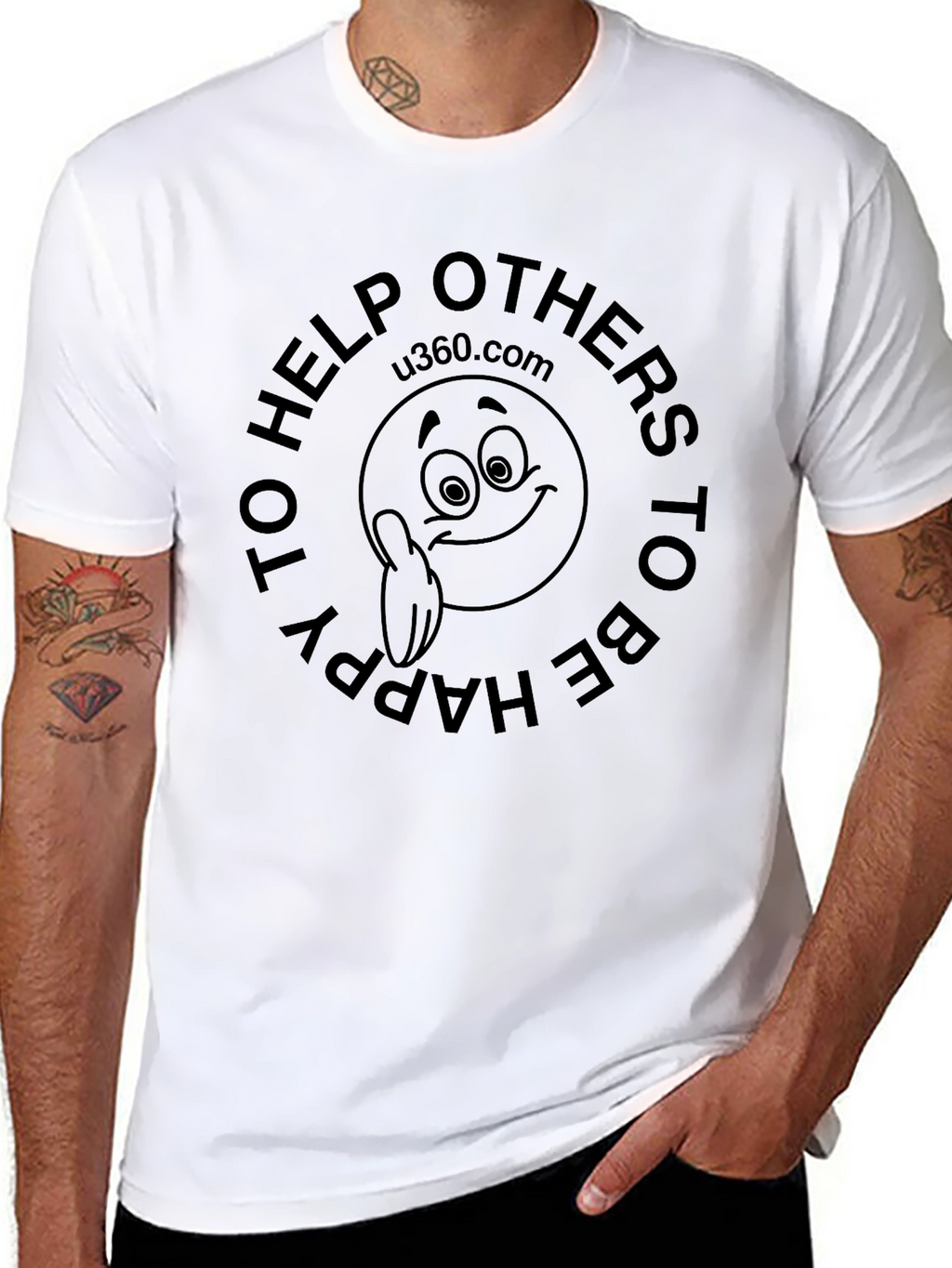 Help Others To Be Happy Black Tee