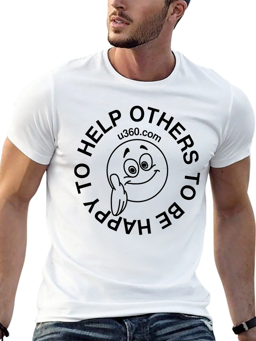 Help Others To Be Happy Black Tee