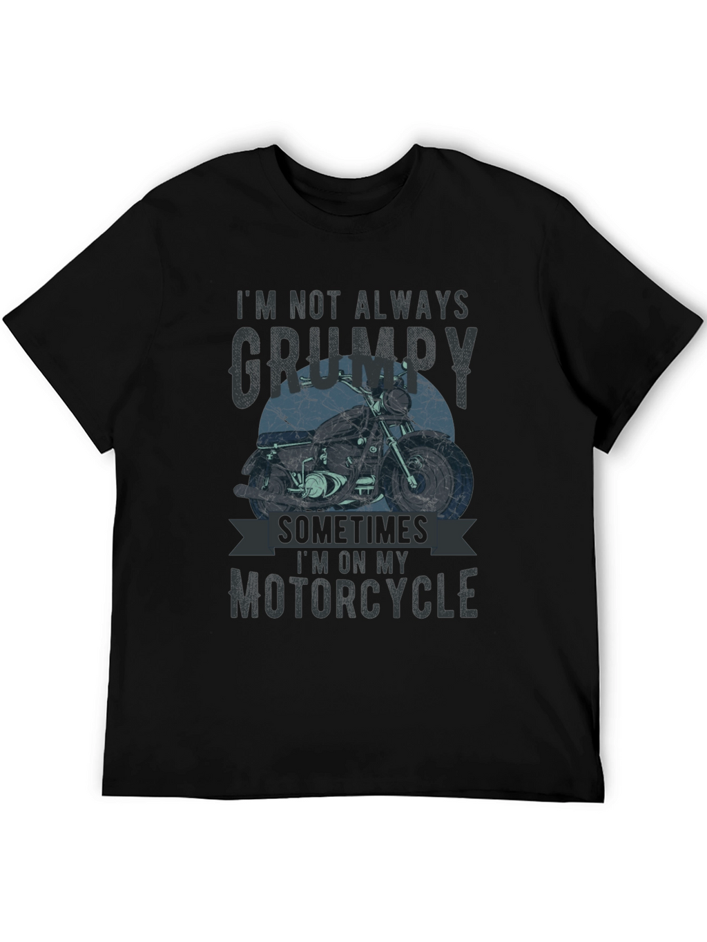 Grumpy Motorcycle T-Shirt - Mens Black Graphic Tee