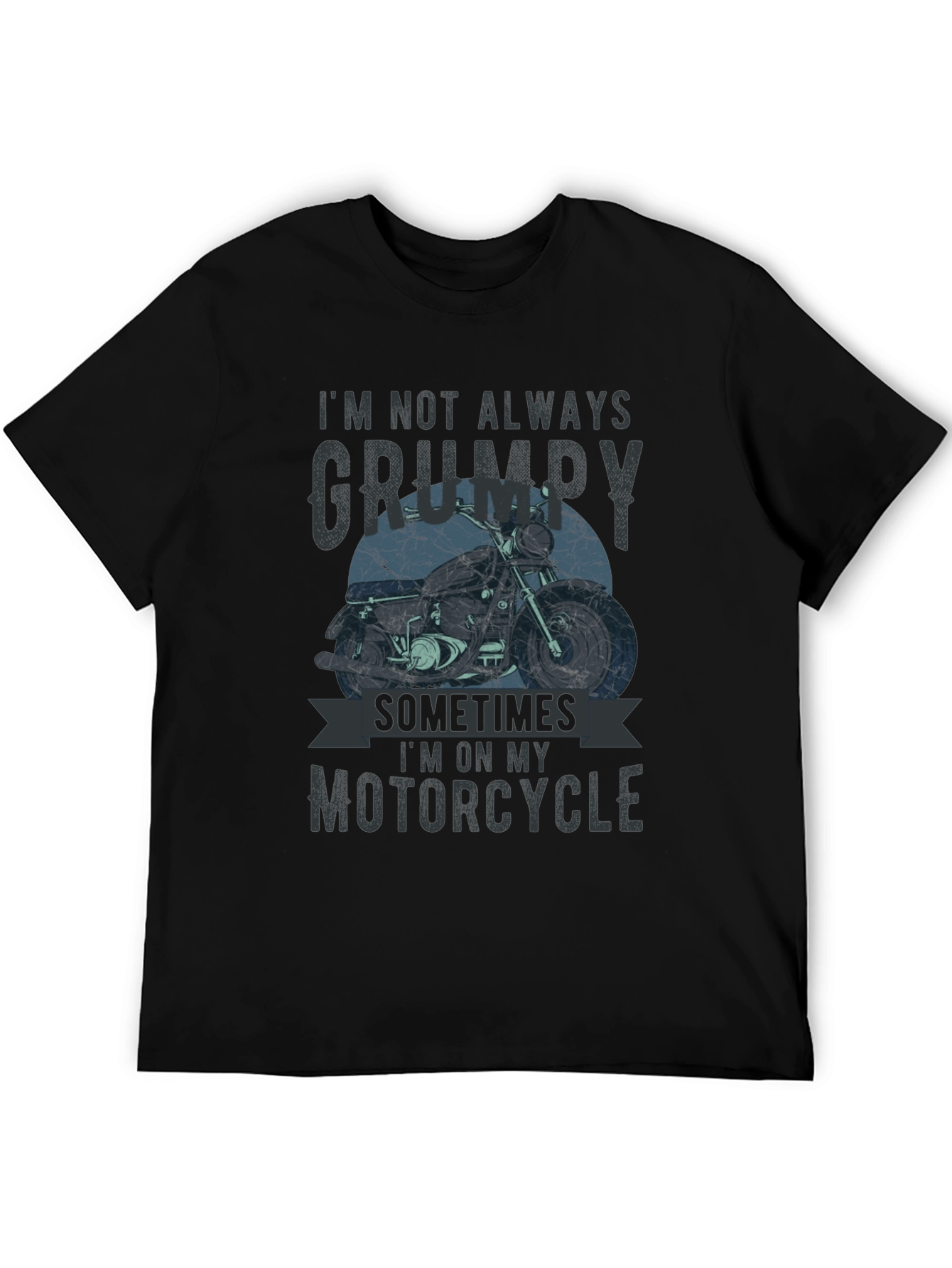 Grumpy Motorcycle T-Shirt - Mens Black Graphic Tee