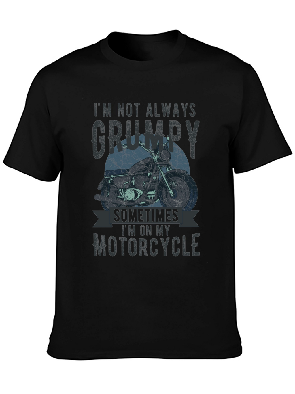 Grumpy Motorcycle T-Shirt - Mens Black Graphic Tee