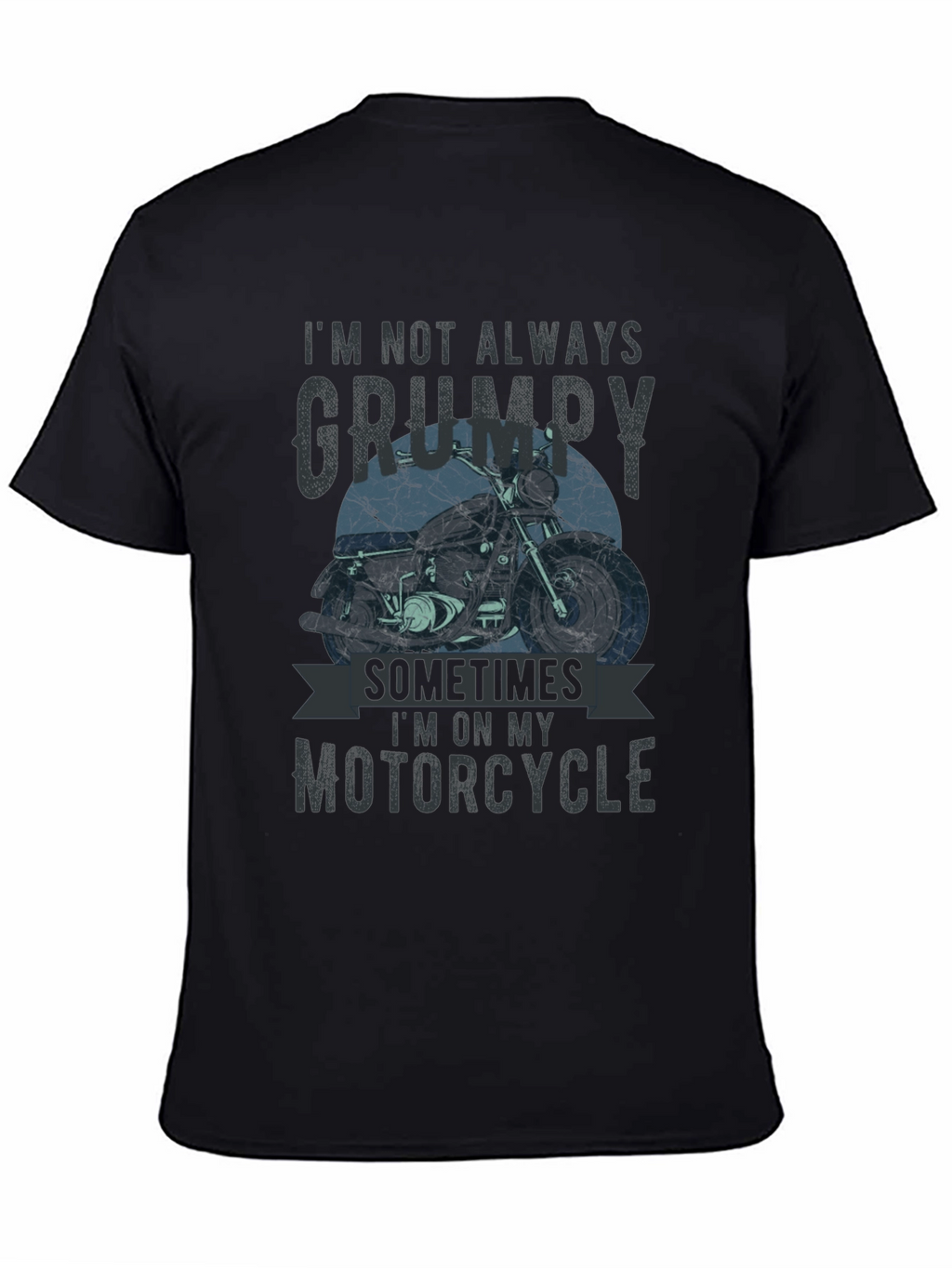 Grumpy Motorcycle T-Shirt - Mens Black Graphic Tee