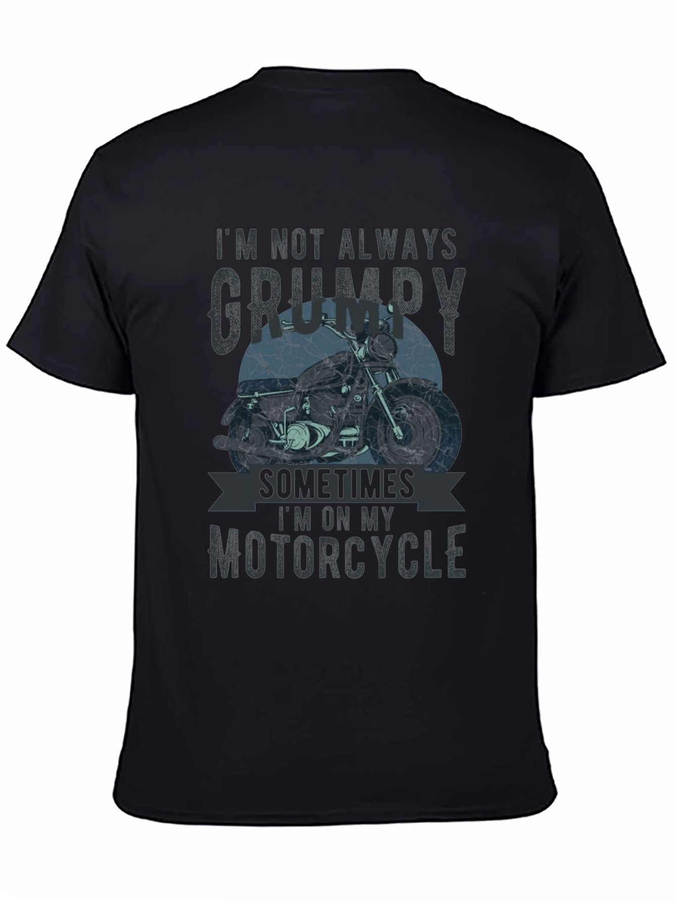 Grumpy Motorcycle T-Shirt - Mens Black Graphic Tee