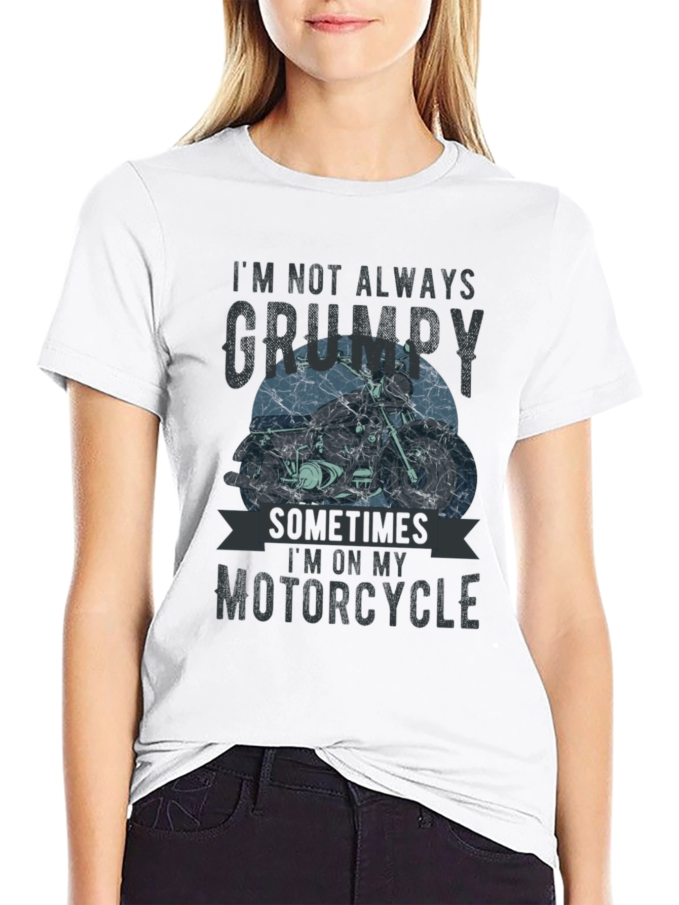 Grumpy Motorcycle T-Shirt - Mens Black Graphic Tee