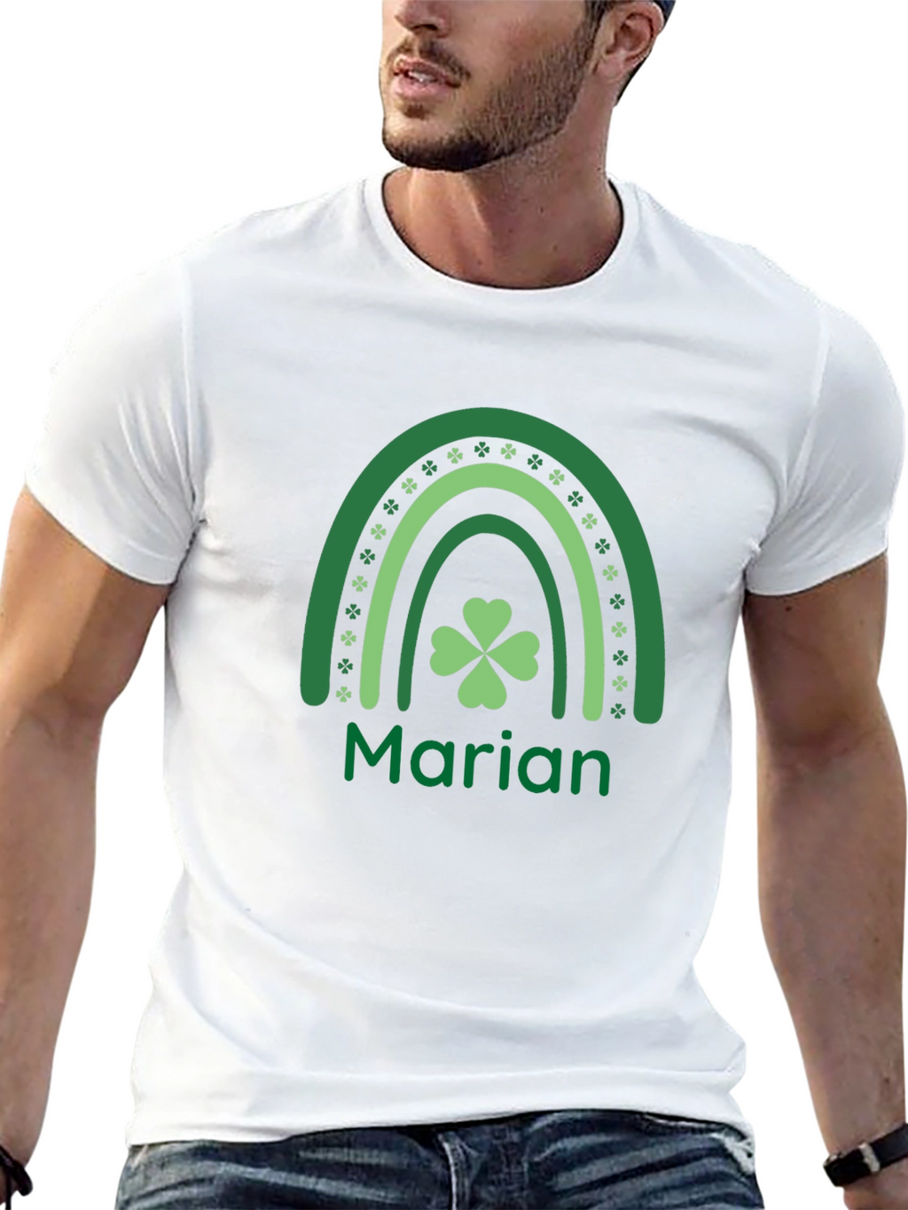 Marian St. Patricks Day Rainbow Shamrock T-Shirt