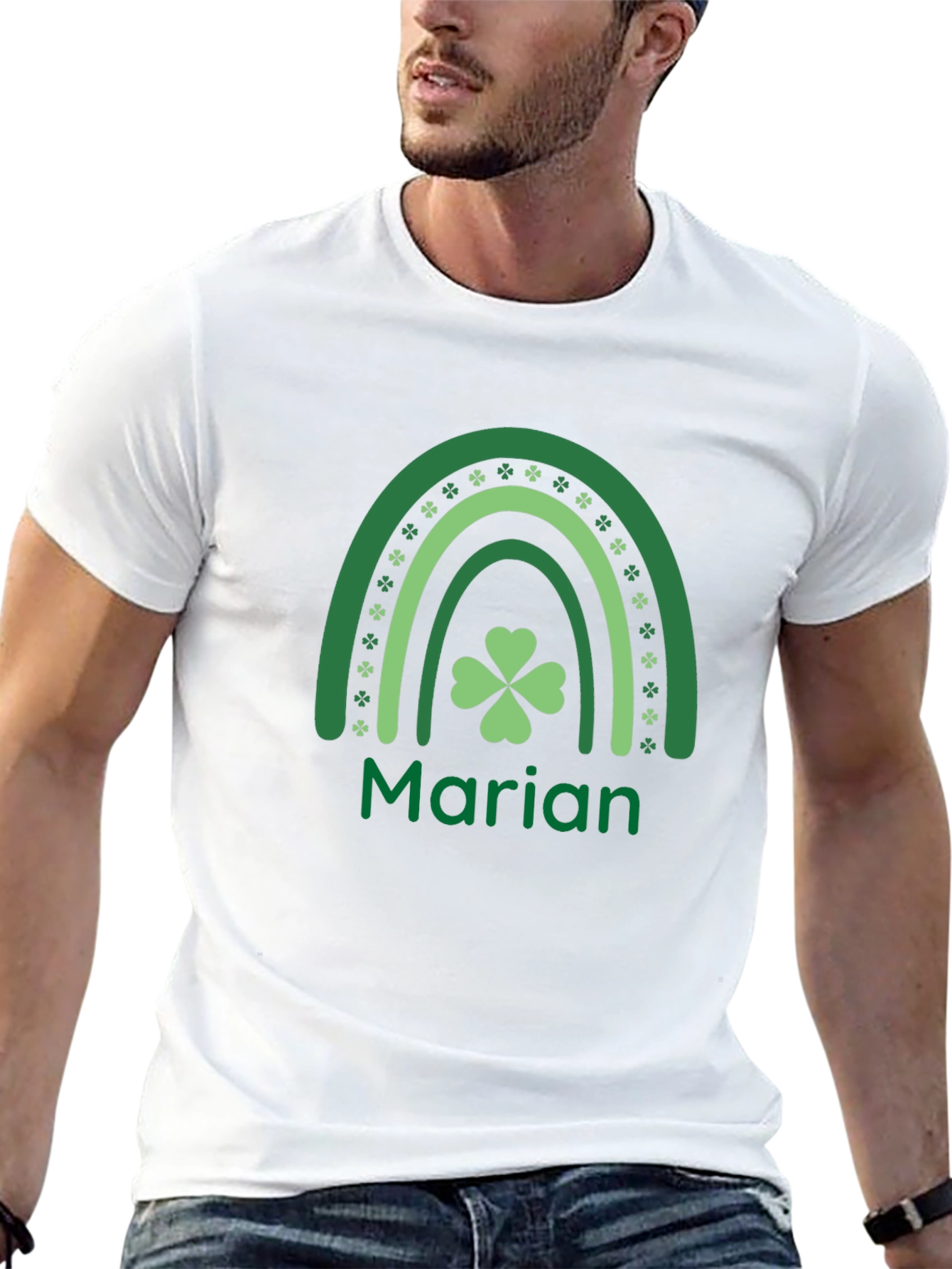 Marian St. Patricks Day Rainbow Shamrock T-Shirt