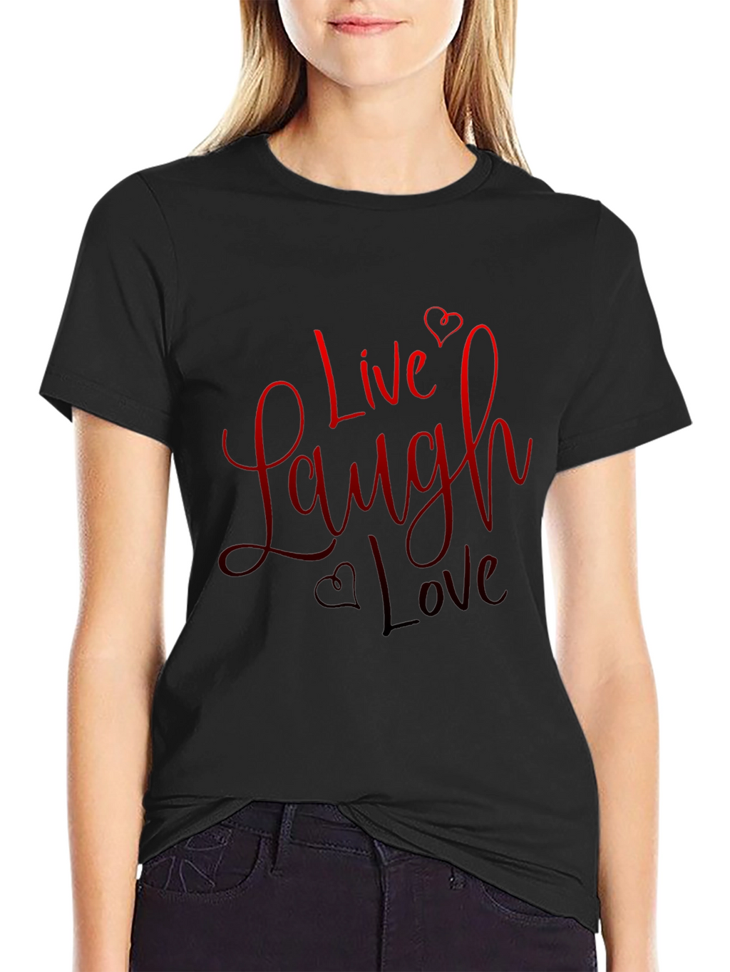 Live Laugh Love Graphic T-Shirt - Black