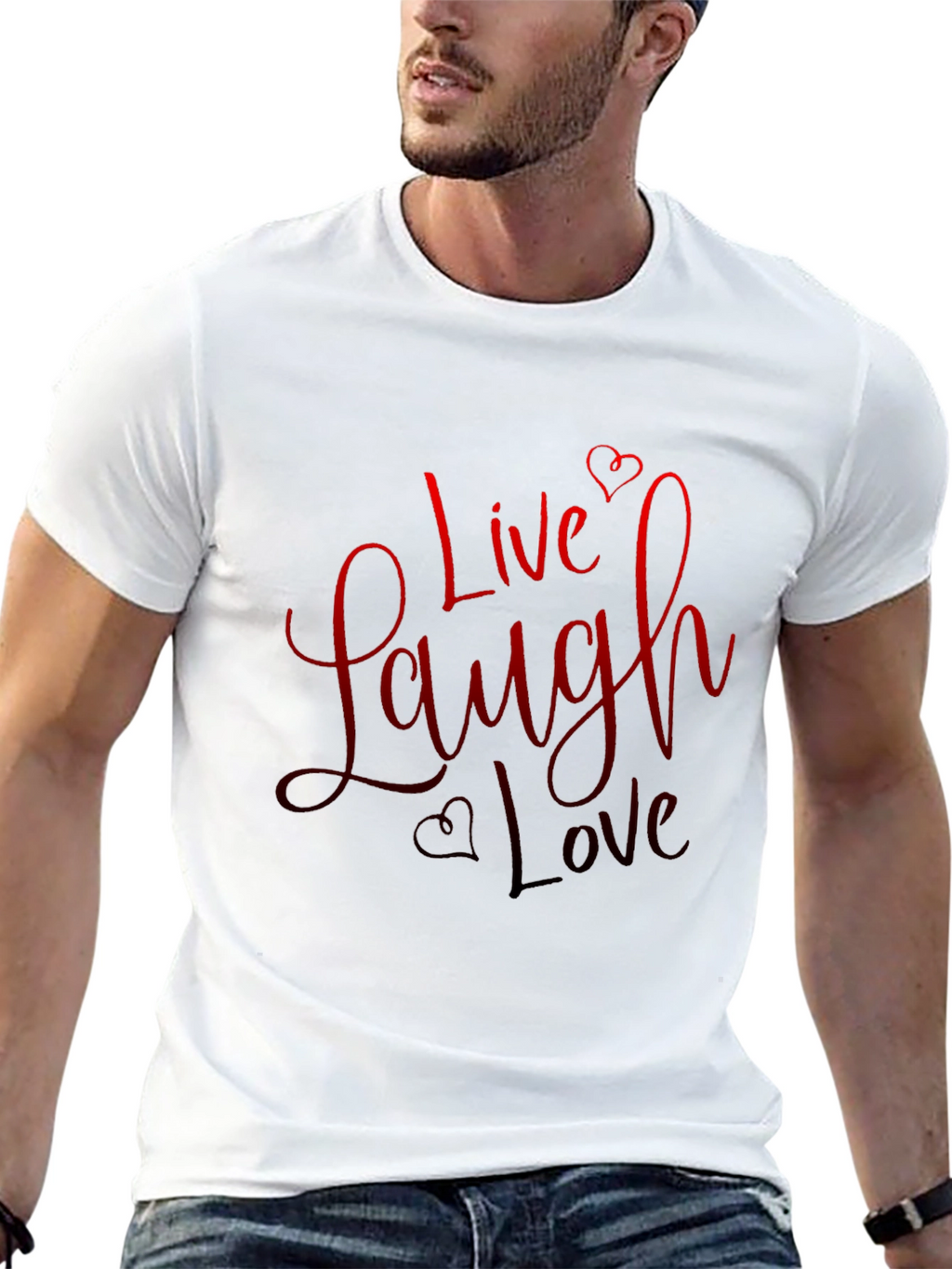 Live Laugh Love Graphic T-Shirt - Black