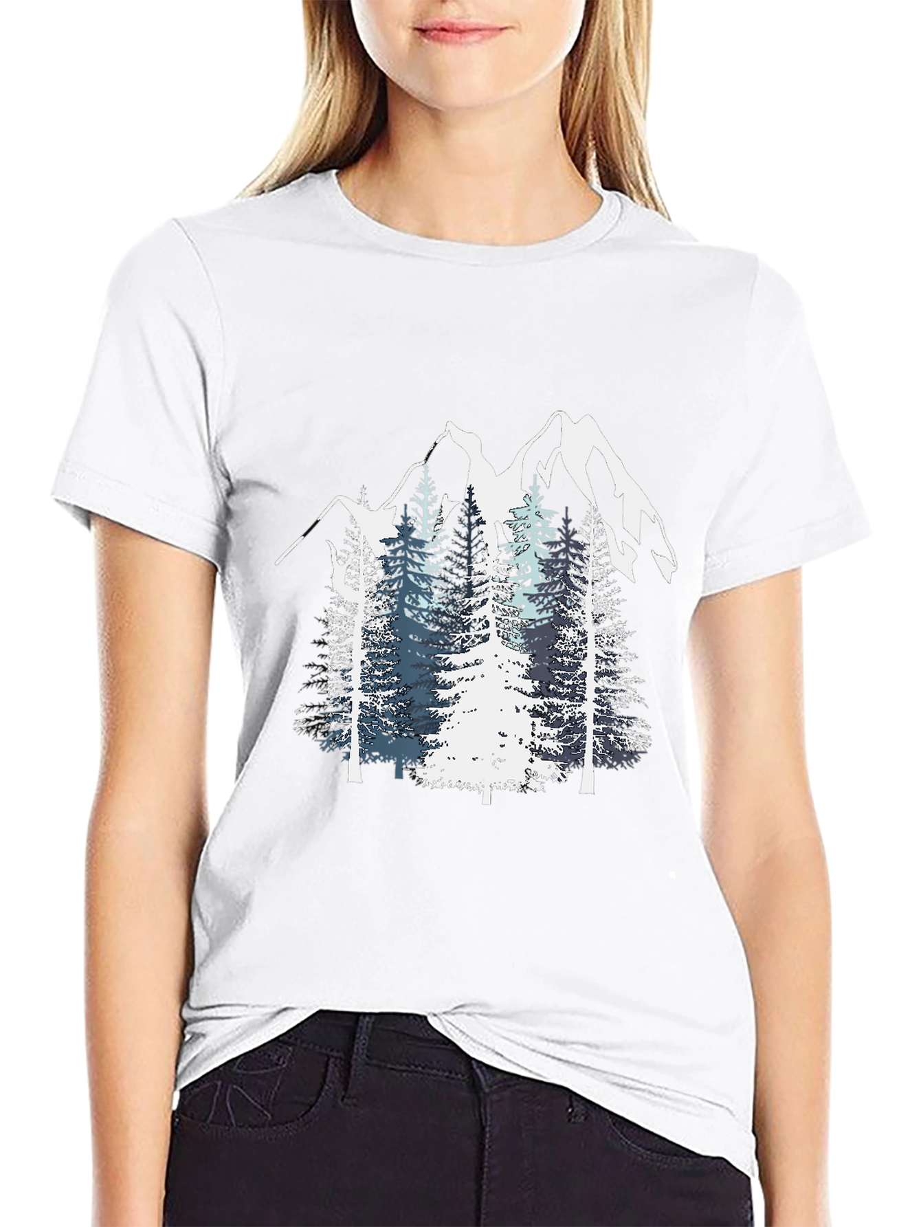 Mountain Pine Tree Graphic Tee - Nature Inspired