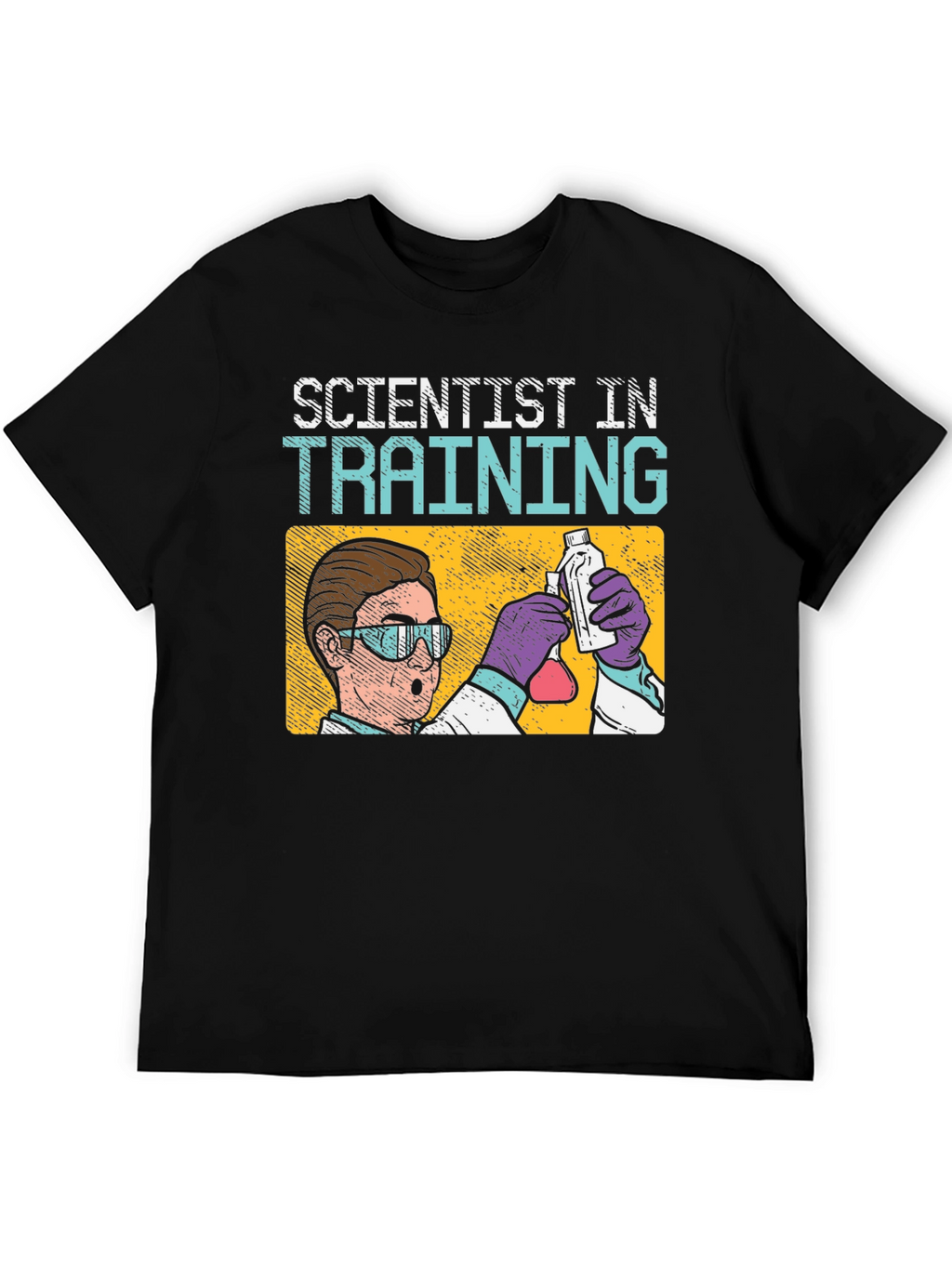 Scientist In Training T-Shirt: Black Cotton Crew Neck