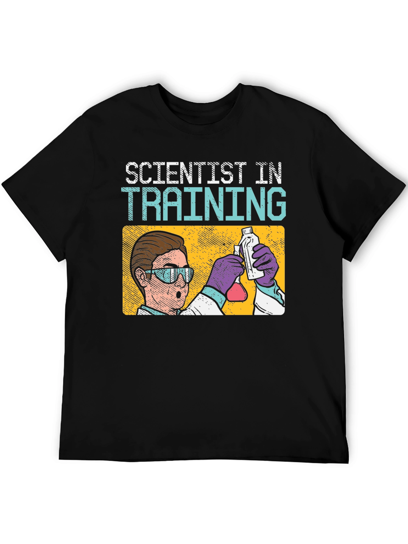 Scientist In Training T-Shirt: Black Cotton Crew Neck