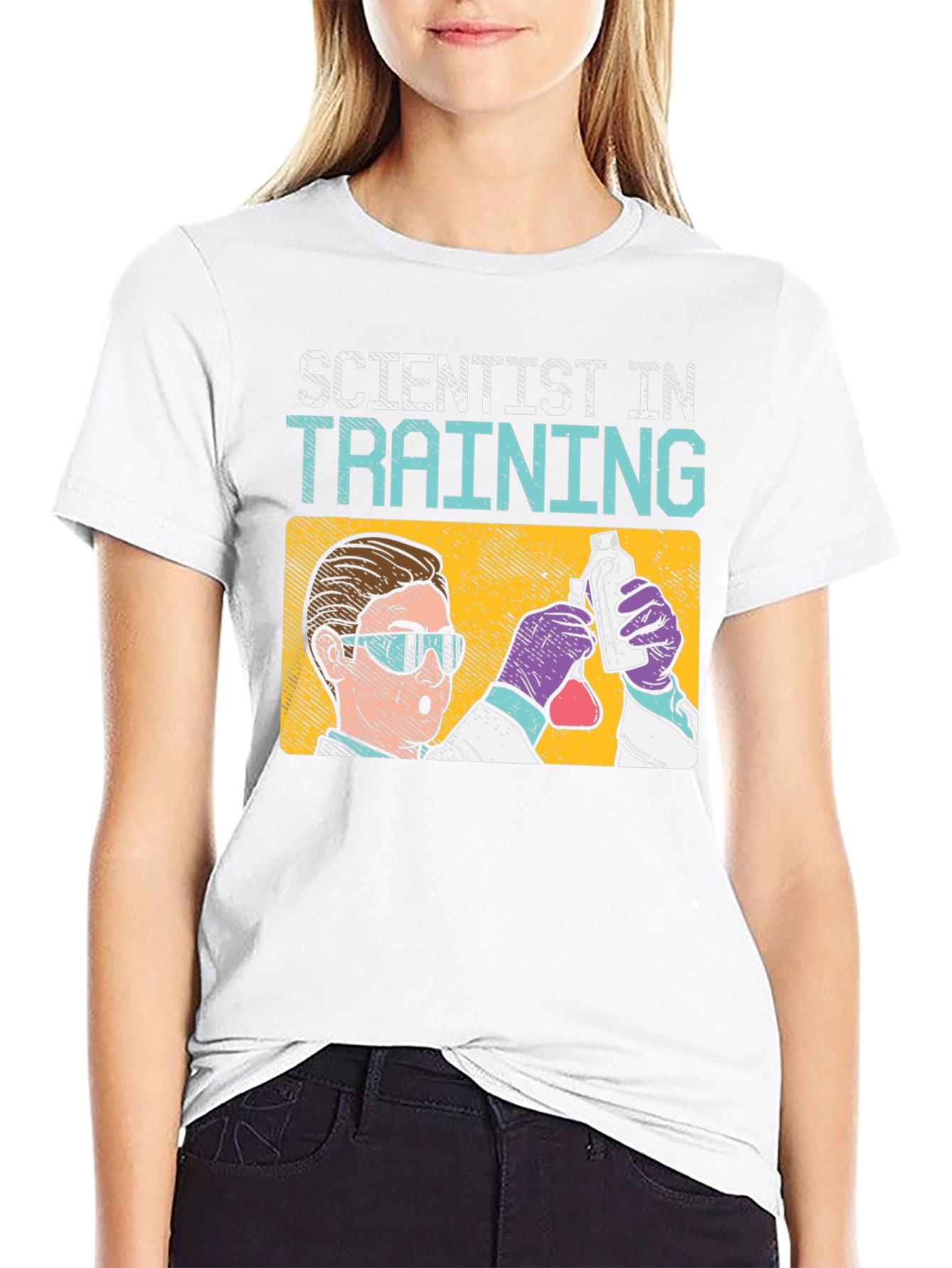 Scientist In Training T-Shirt: Black Cotton Crew Neck