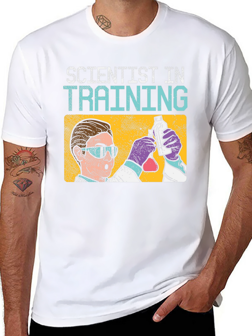 Scientist In Training T-Shirt: Black Cotton Crew Neck