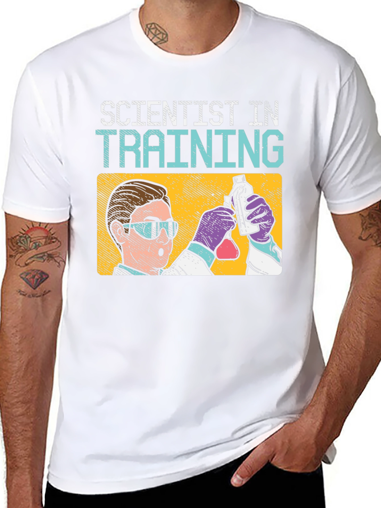 Scientist In Training T-Shirt: Black Cotton Crew Neck