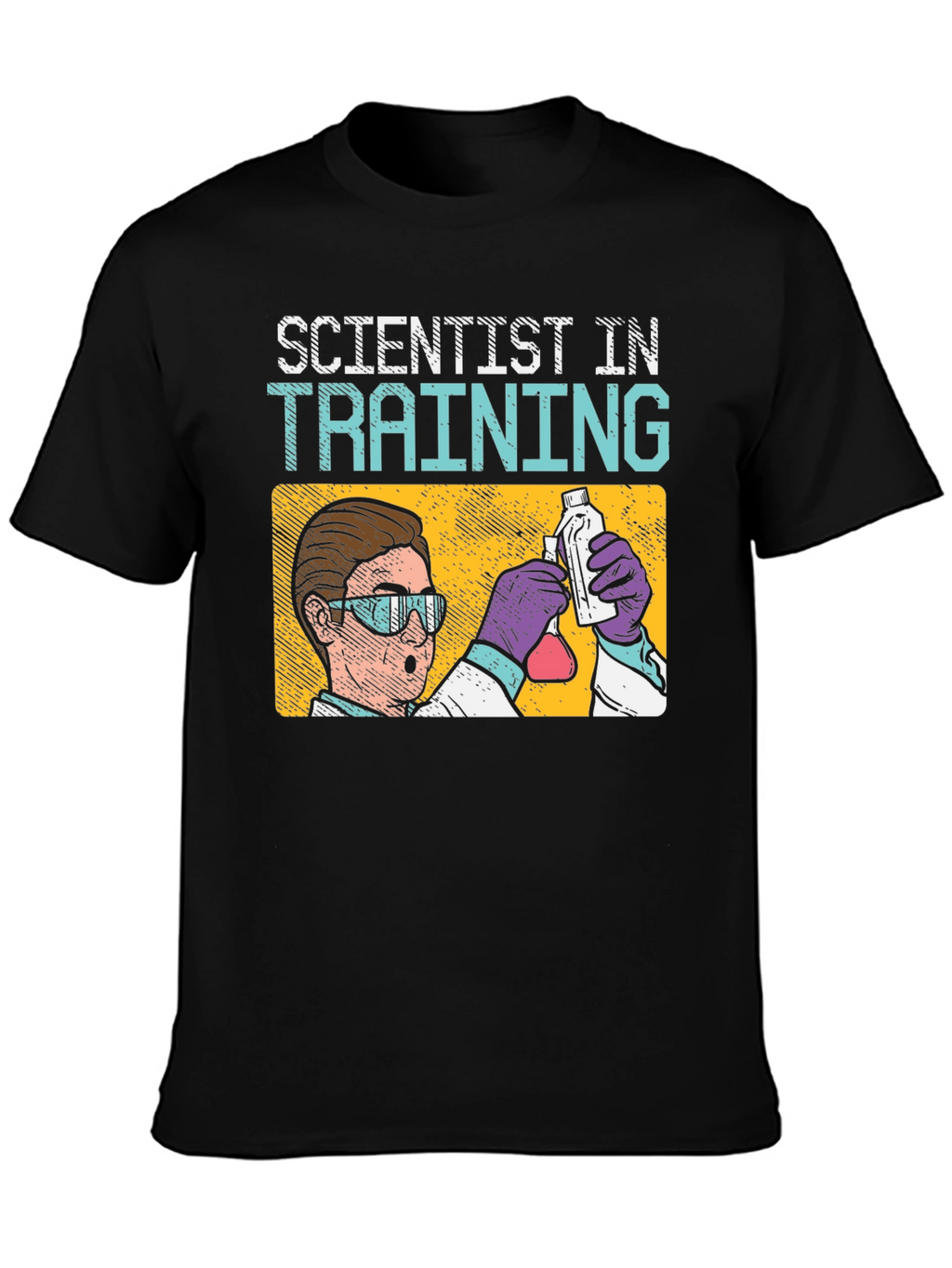 Scientist In Training T-Shirt: Black Cotton Crew Neck