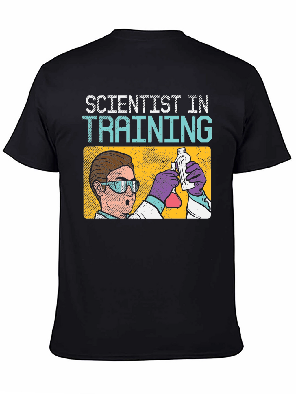 Scientist In Training T-Shirt: Black Cotton Crew Neck