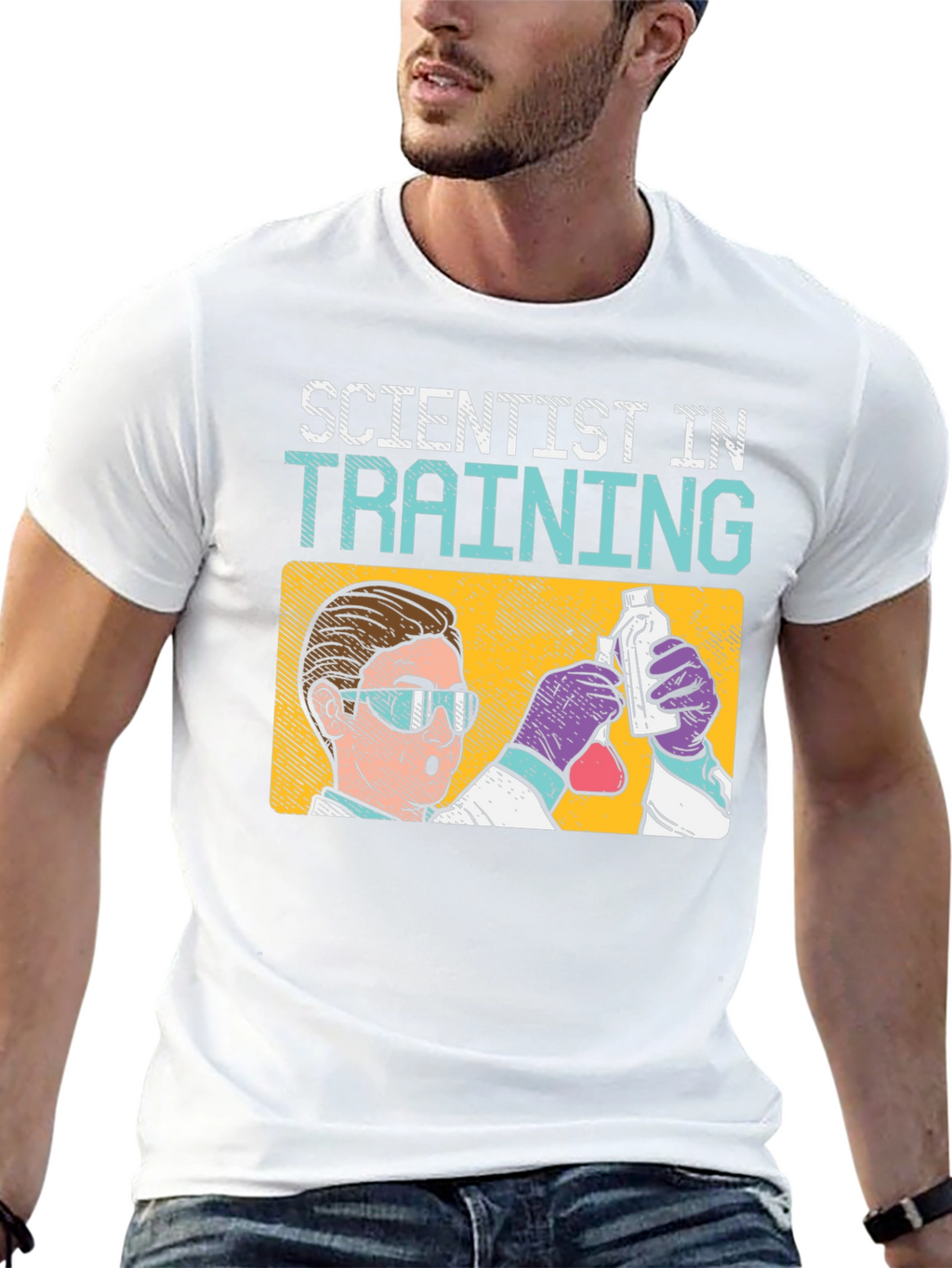 Scientist In Training T-Shirt: Black Cotton Crew Neck