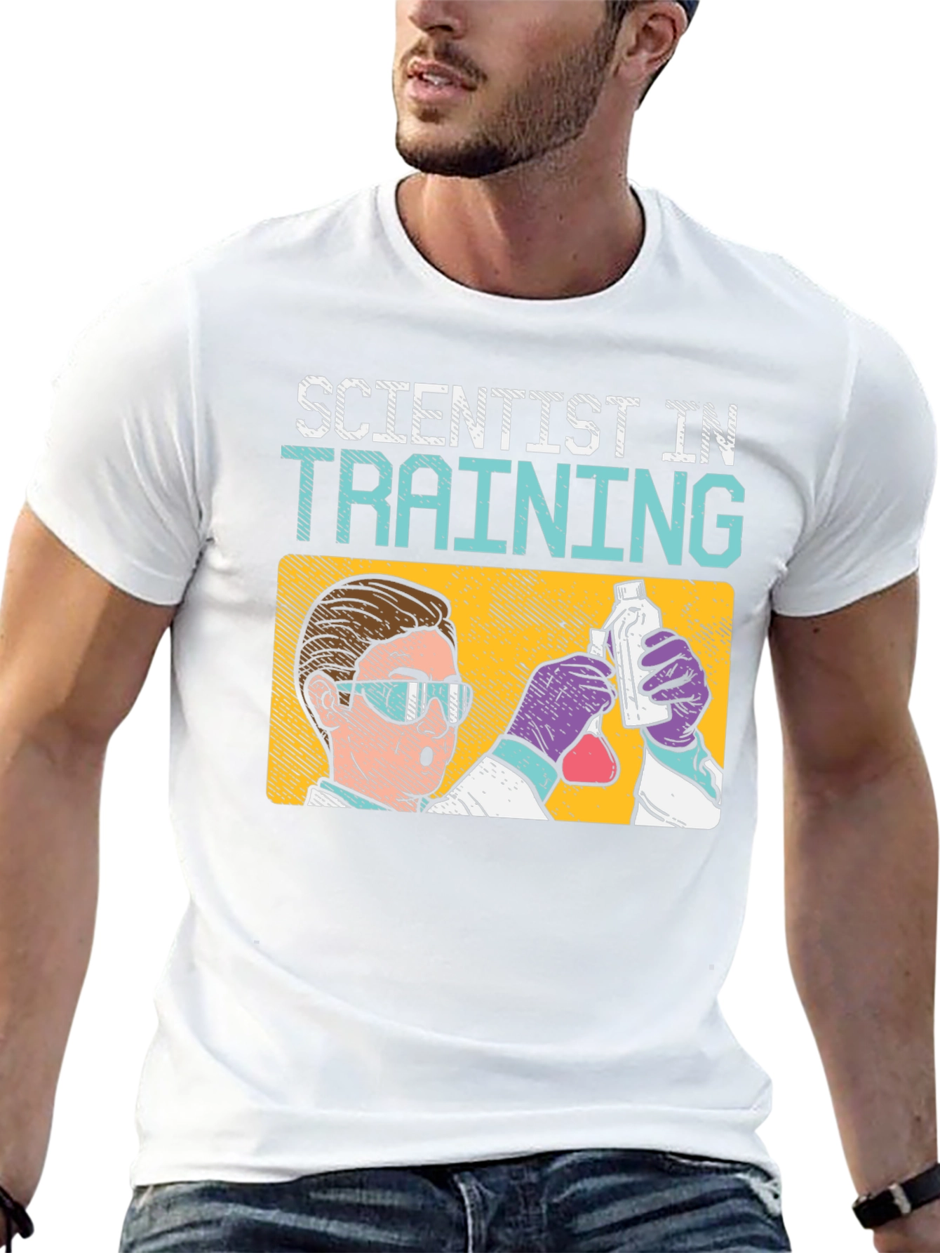 Scientist In Training T-Shirt: Black Cotton Crew Neck
