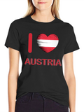 I Love Austria T-Shirt - Black Cotton Tee