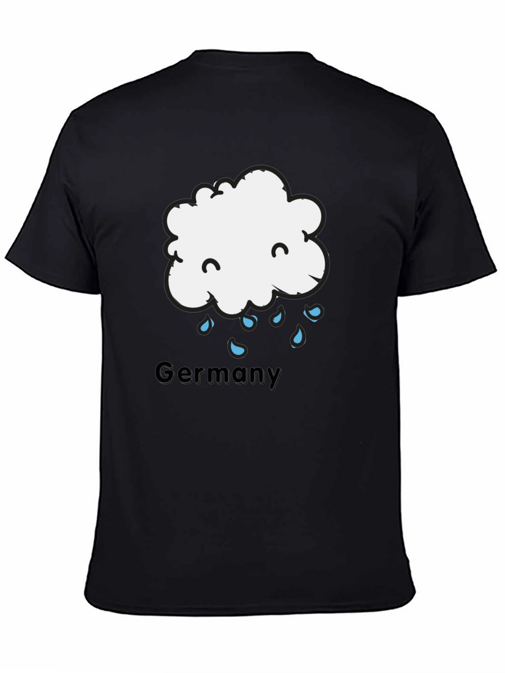 Germany Rainy Cloud T-Shirt - Black