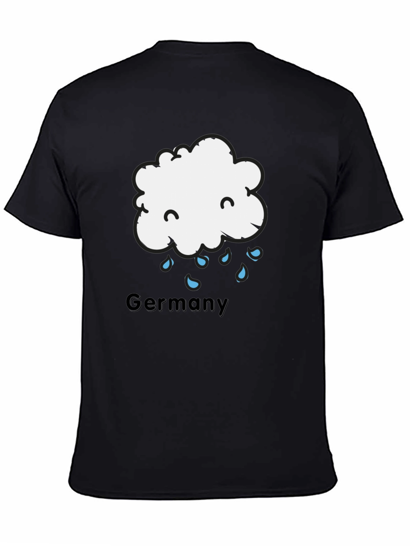 Germany Rainy Cloud T-Shirt - Black