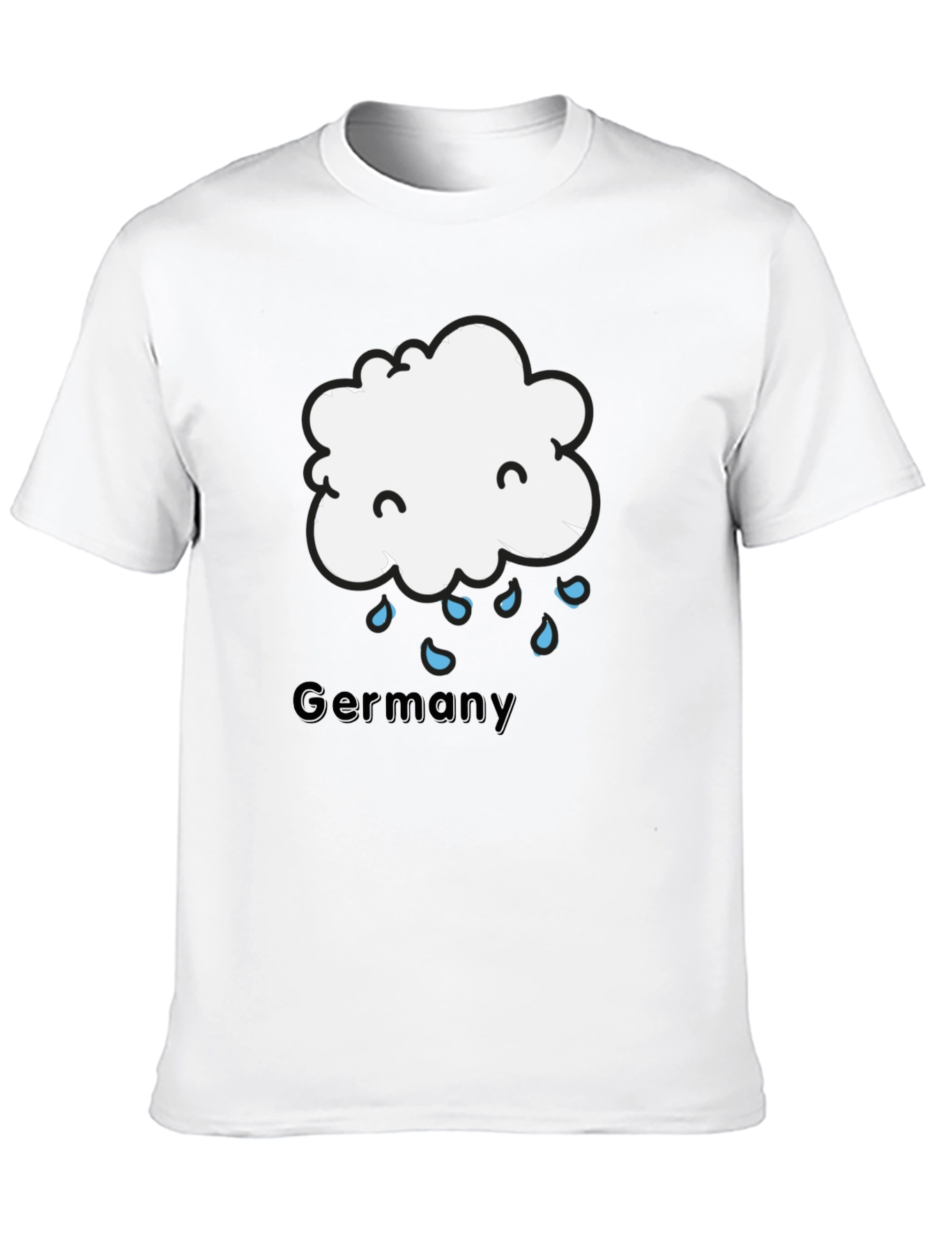 Germany Rainy Cloud T-Shirt - Black