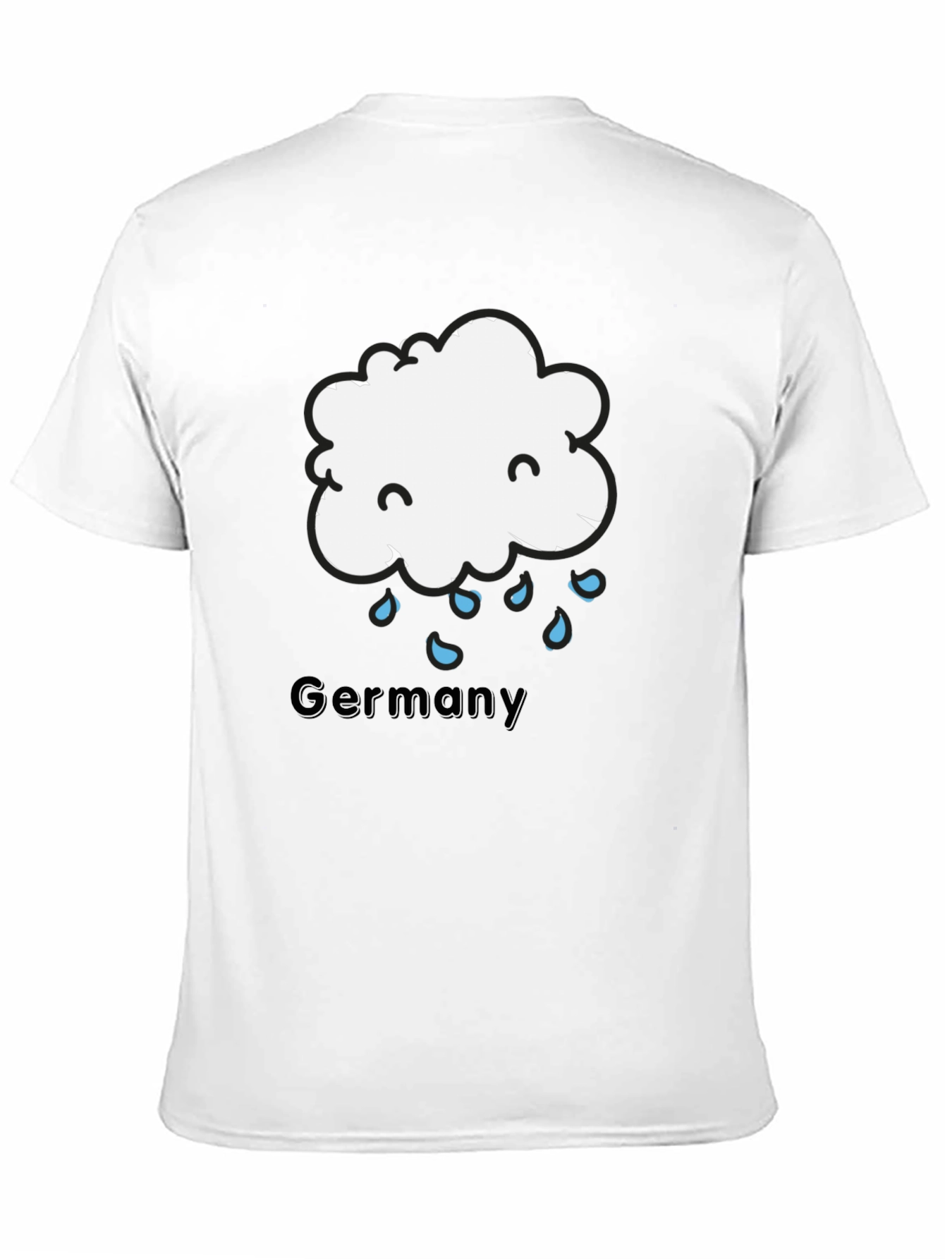Germany Rainy Cloud T-Shirt - Black