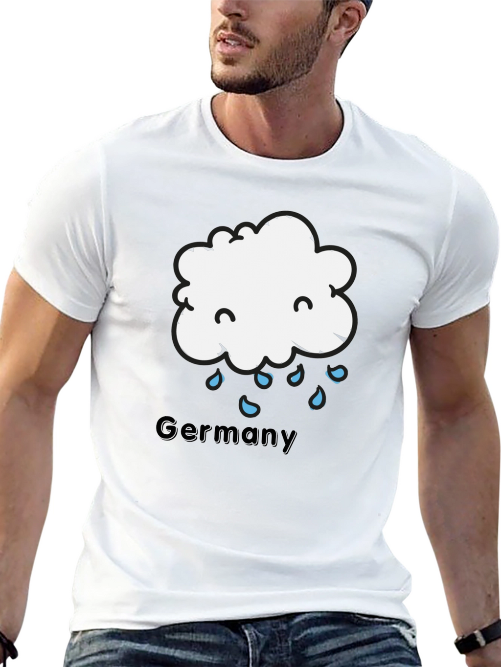 Germany Rainy Cloud T-Shirt - Black