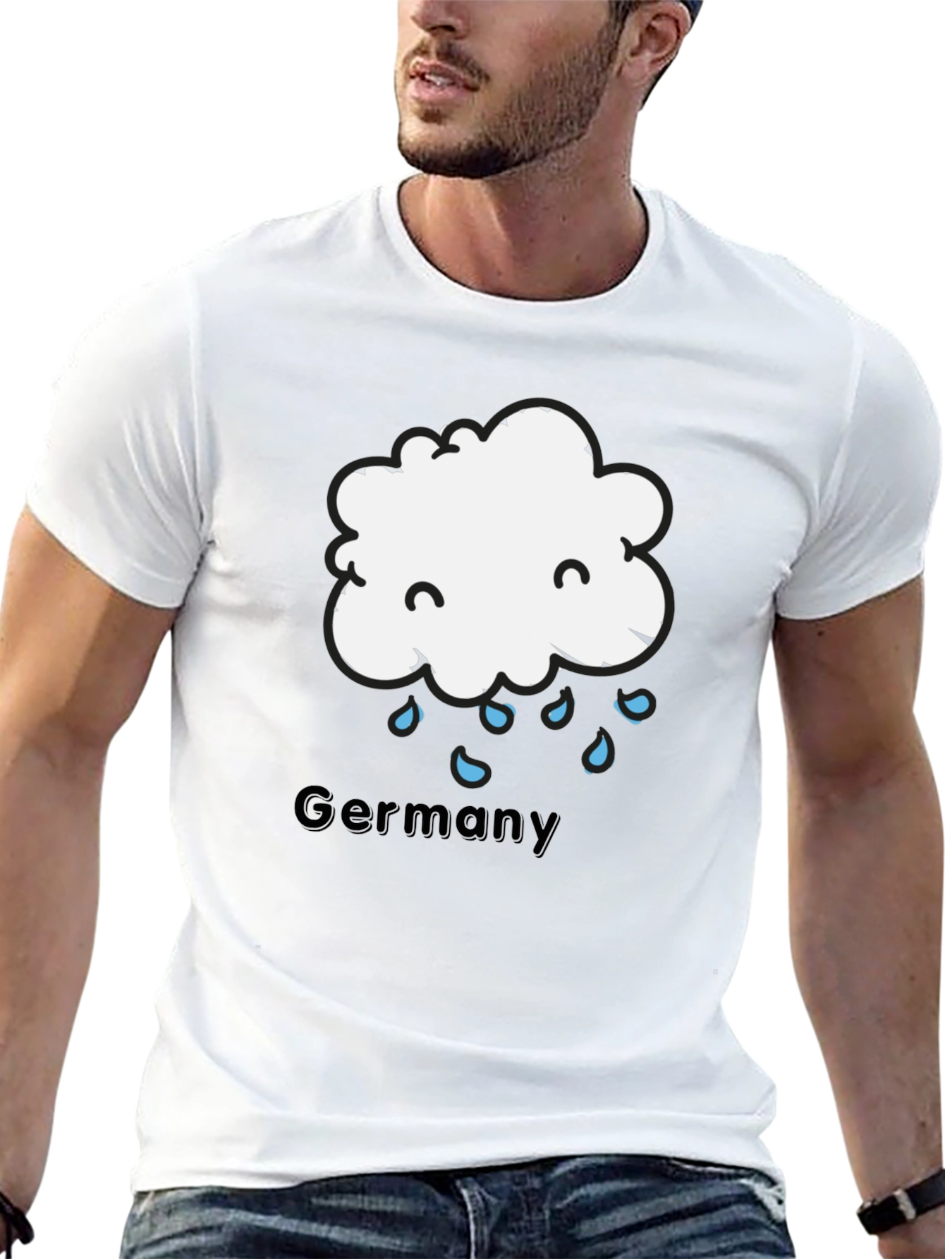 Germany Rainy Cloud T-Shirt - Black