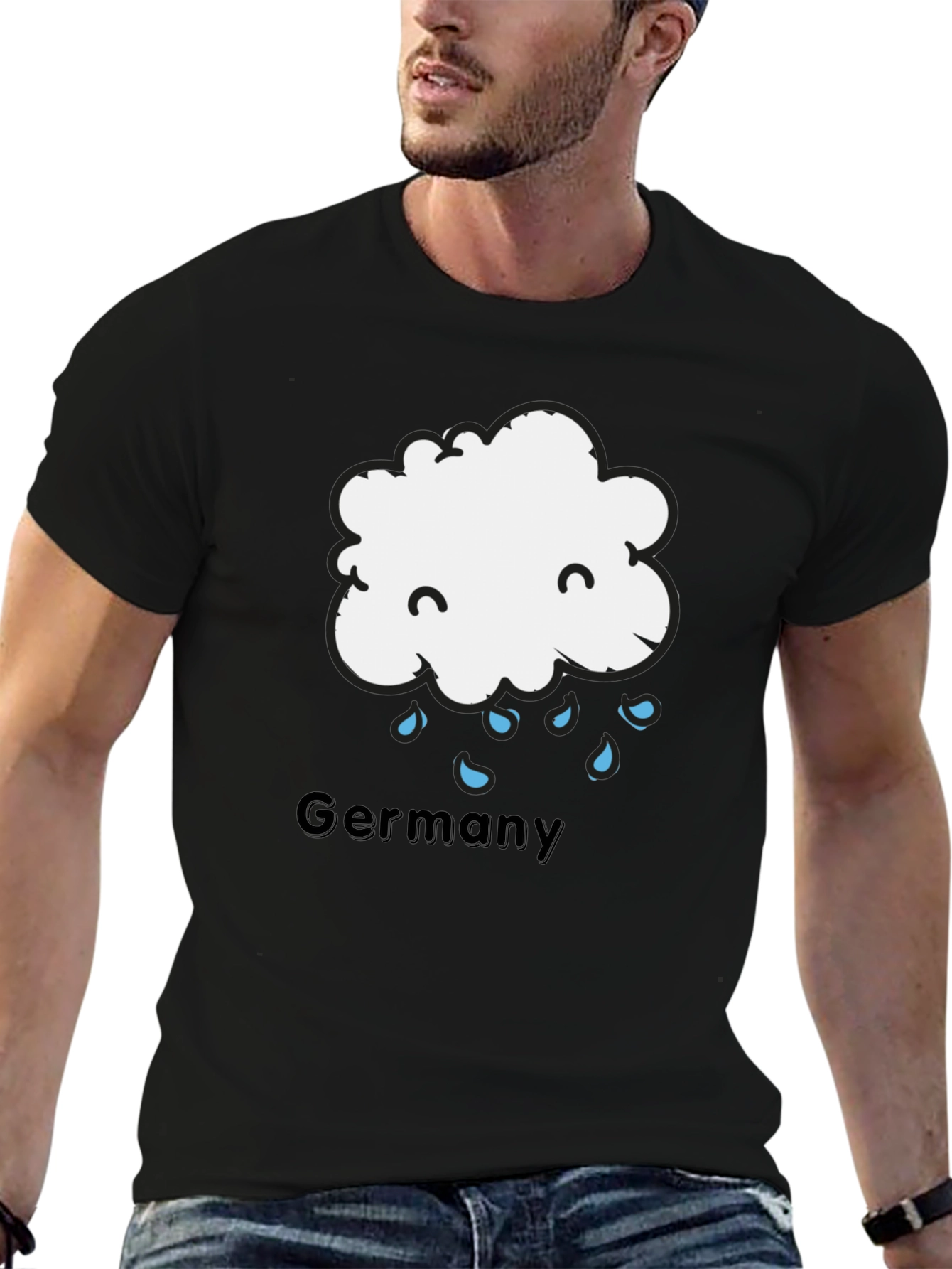 Germany Rainy Cloud T-Shirt - Black