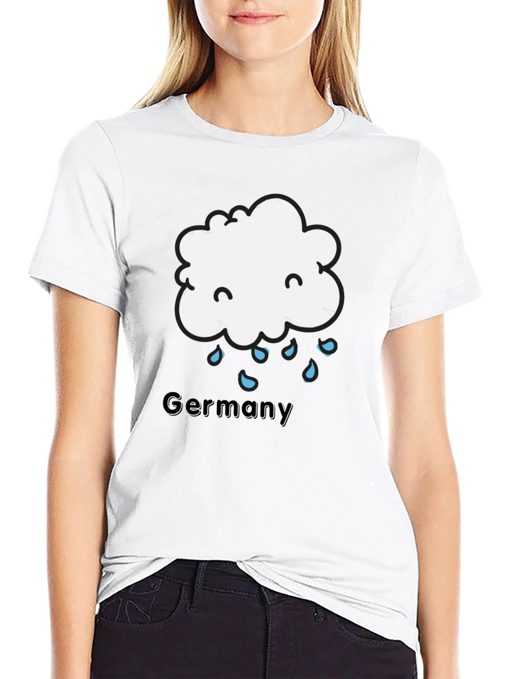 Germany Rainy Cloud T-Shirt - Black