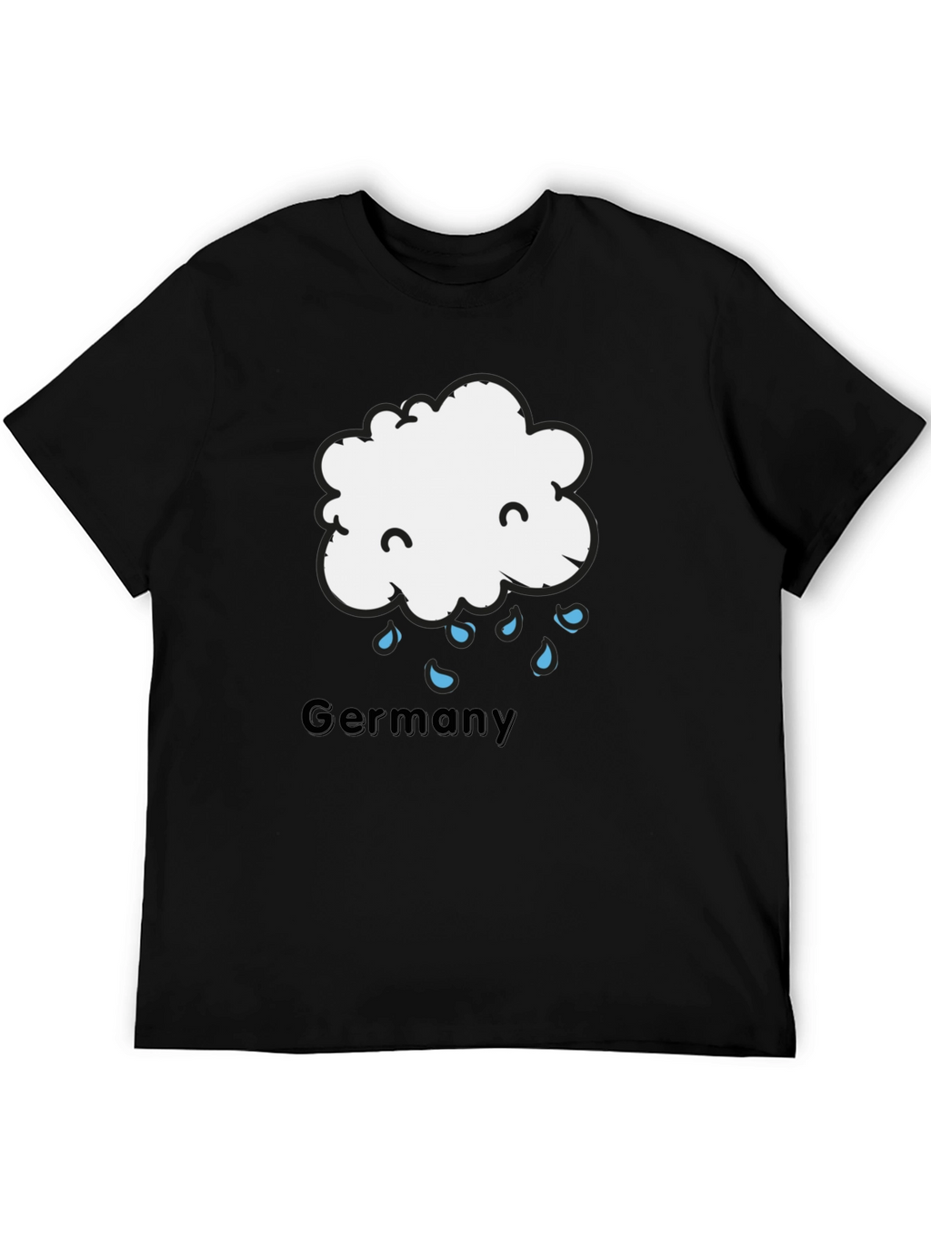 Germany Rainy Cloud T-Shirt - Black
