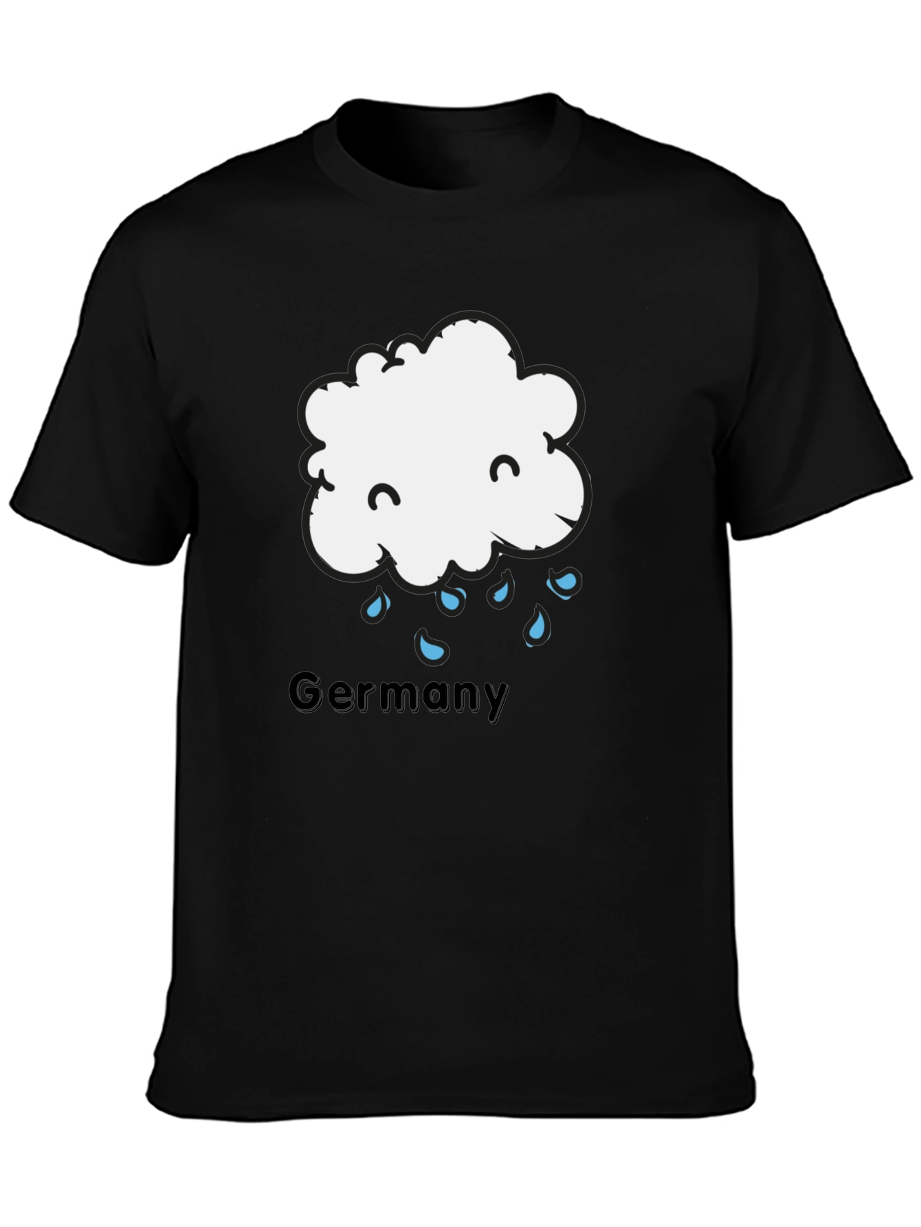 Germany Rainy Cloud T-Shirt - Black