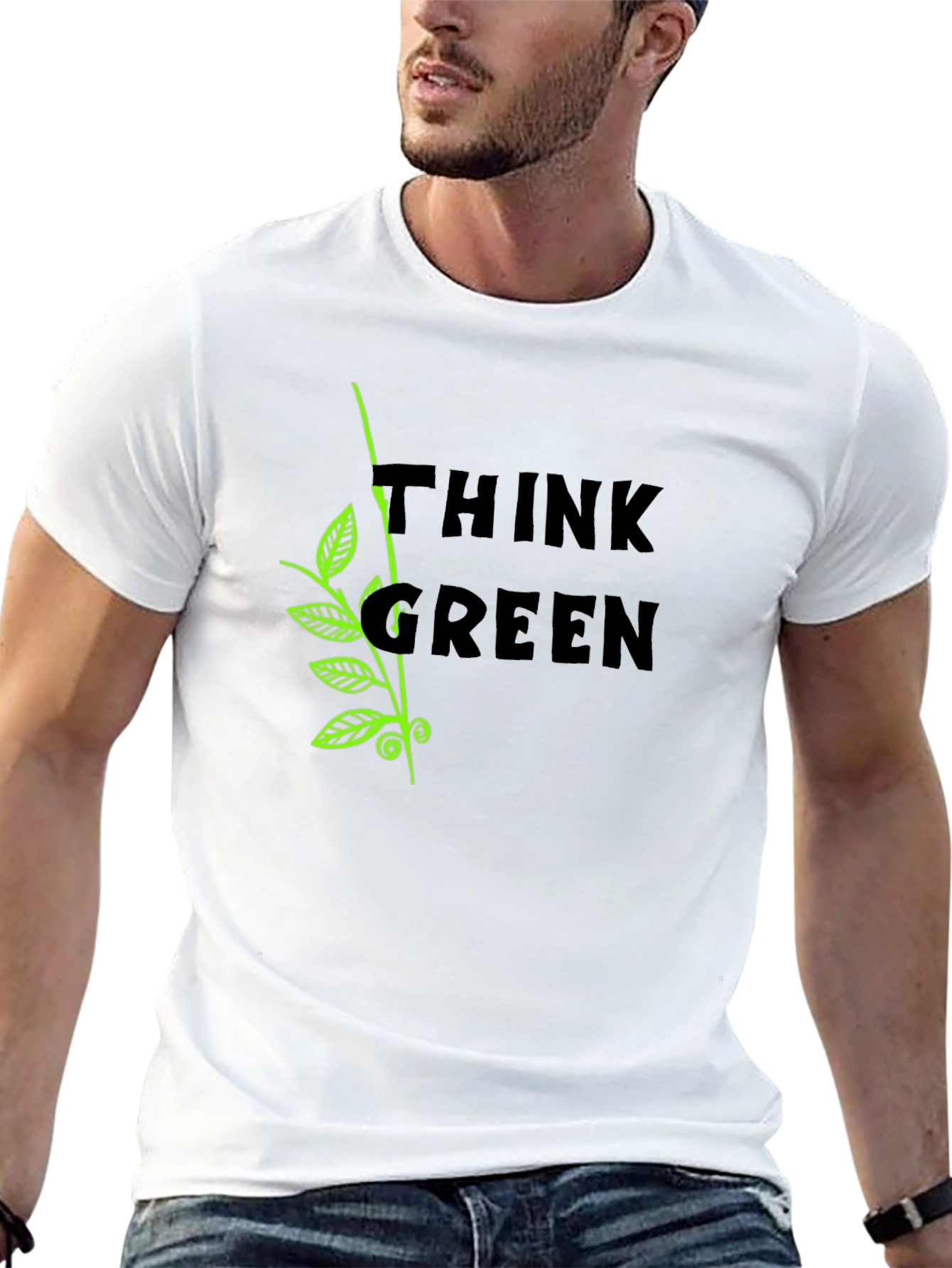 Think Green Graphic Tee - Eco Friendly Shirt
