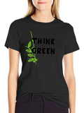 Think Green Graphic Tee - Eco Friendly Shirt