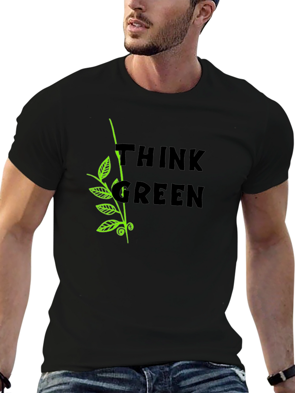 Think Green Graphic Tee - Eco Friendly Shirt