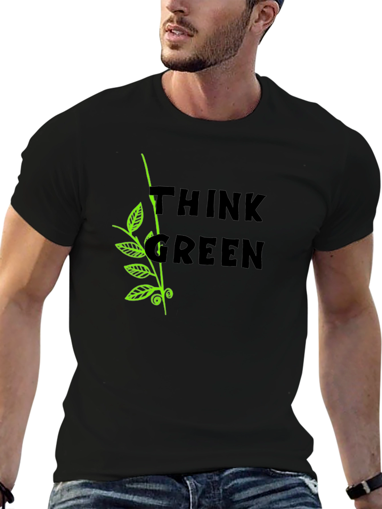 Think Green Graphic Tee - Eco Friendly Shirt