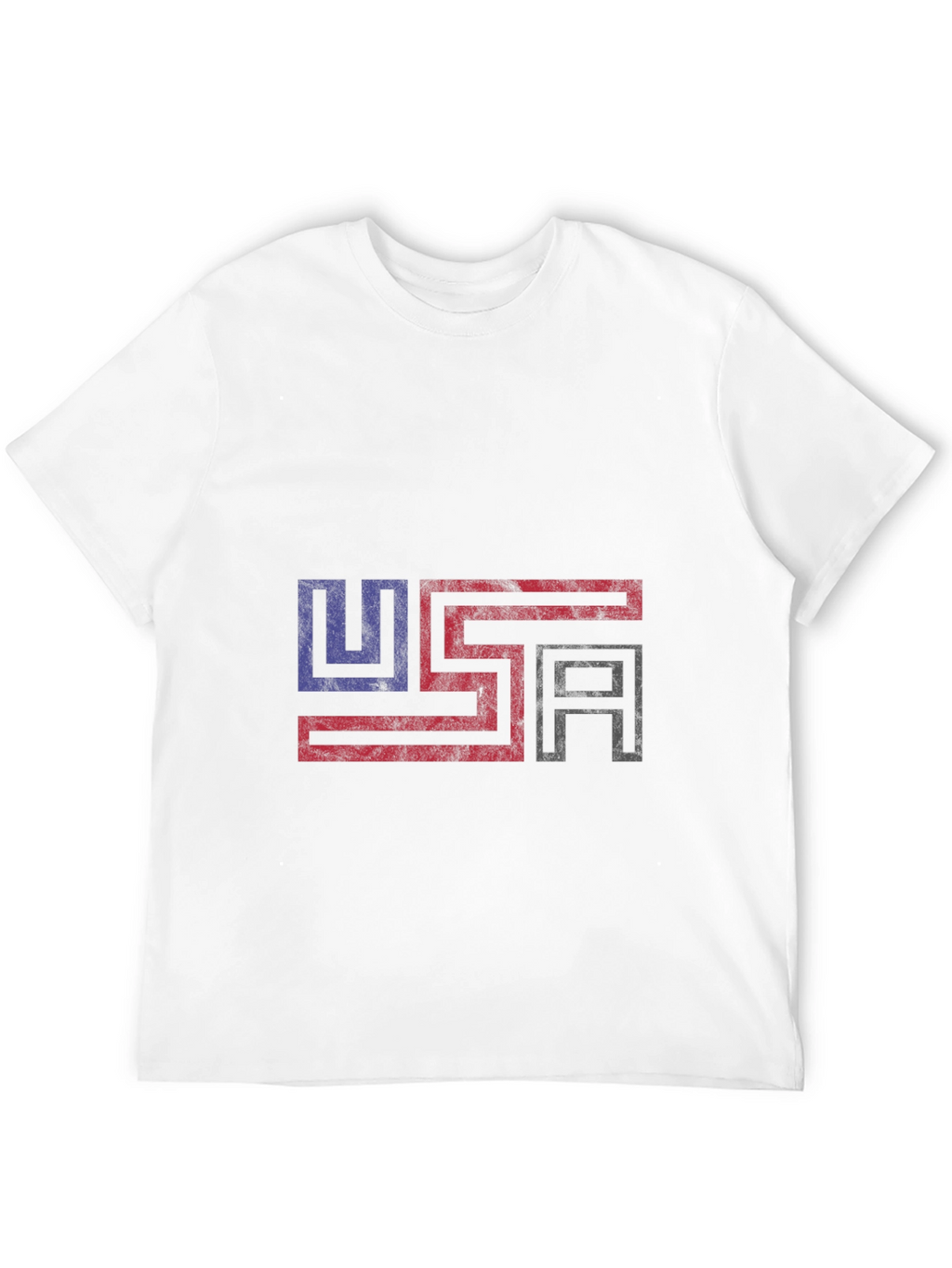 USA Flag Graphic Print Black T-Shirt