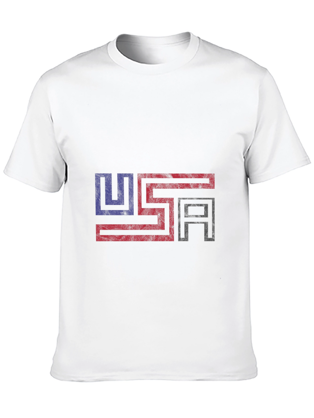 USA Flag Graphic Print Black T-Shirt
