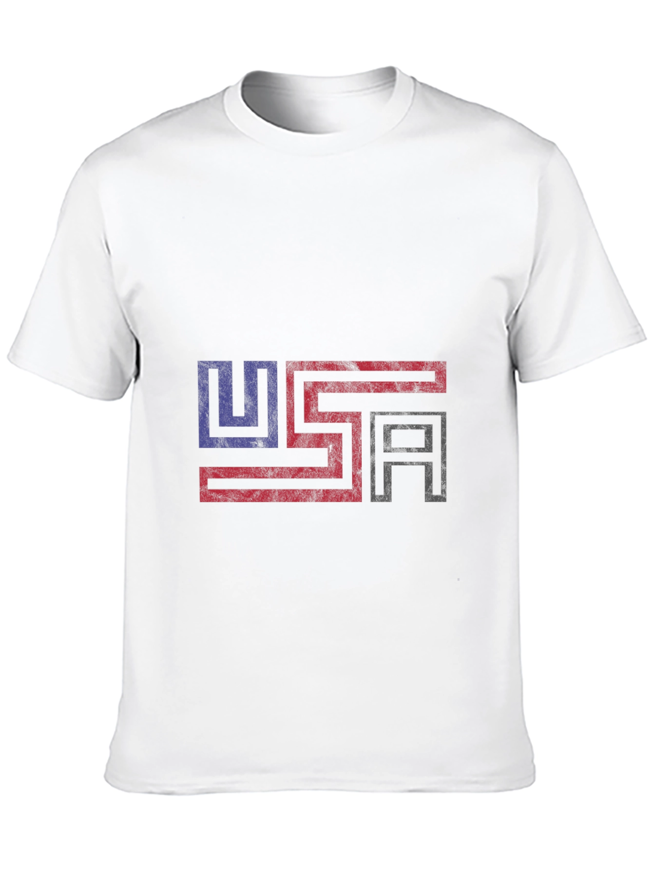 USA Flag Graphic Print Black T-Shirt