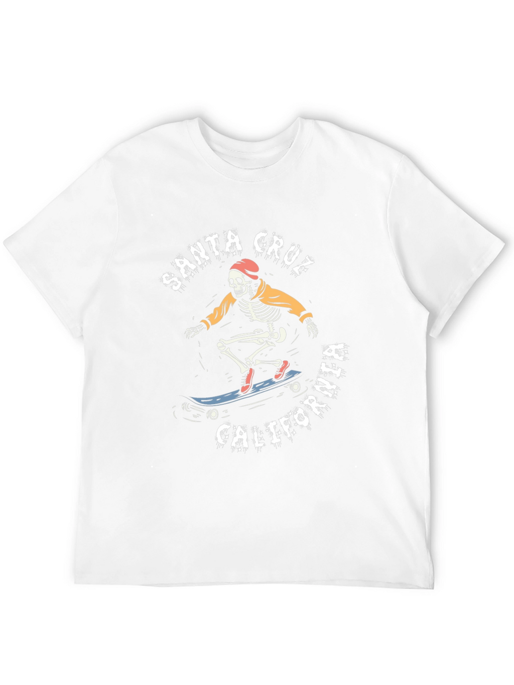 Santa Cruz California Skateboard Skeleton T-Shirt