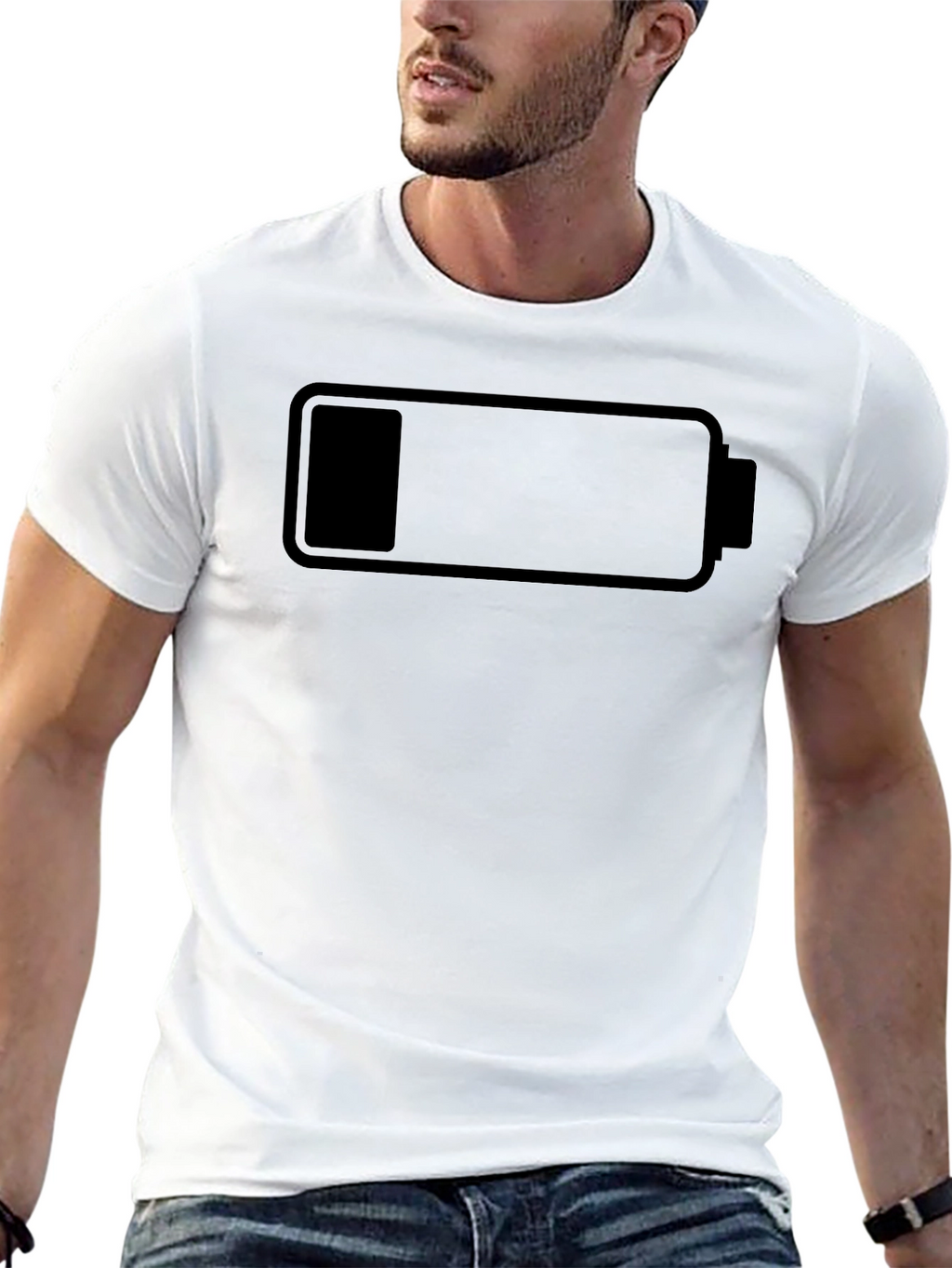 Low Battery Black T-Shirt - Recharge Your Style!