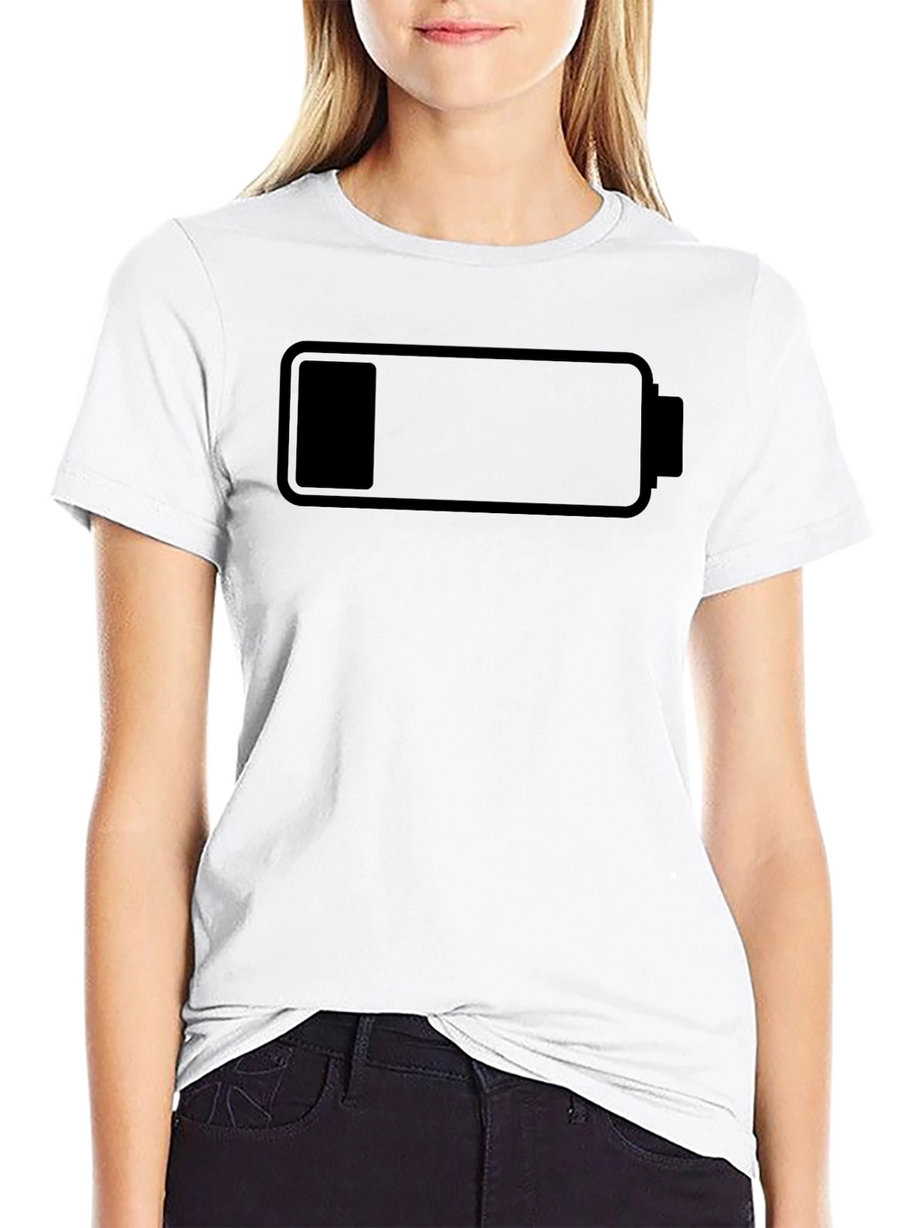 Low Battery Black T-Shirt - Recharge Your Style!