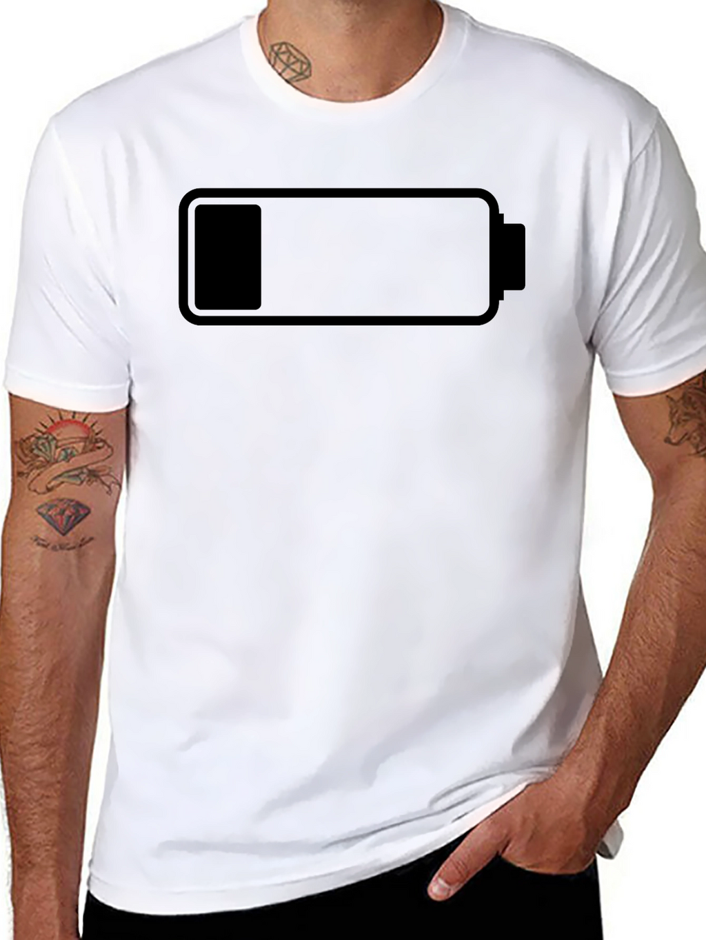 Low Battery Black T-Shirt - Recharge Your Style!