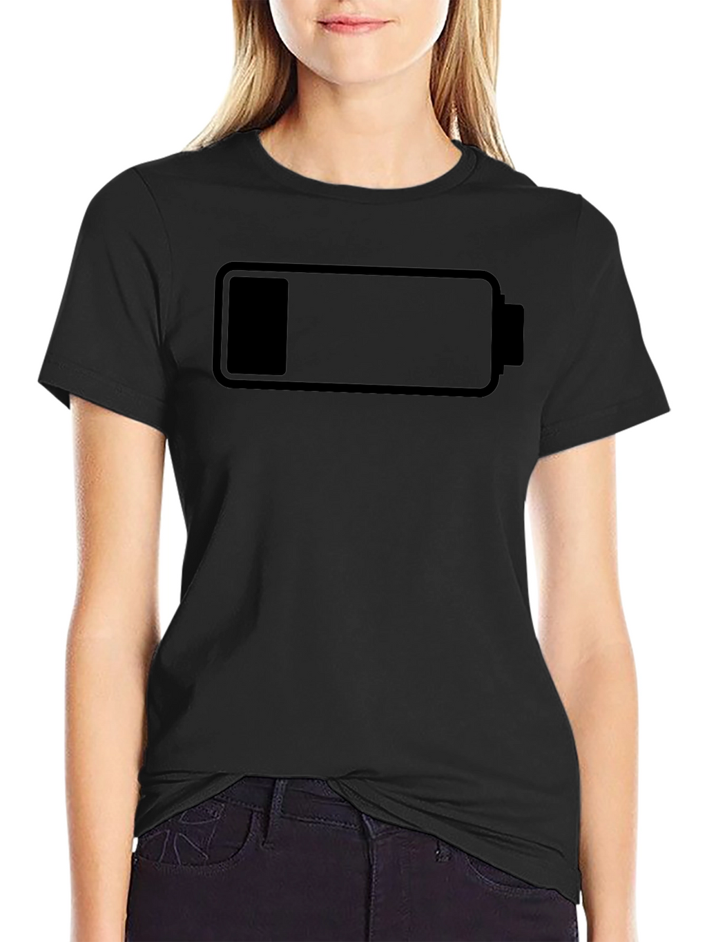 Low Battery Black T-Shirt - Recharge Your Style!