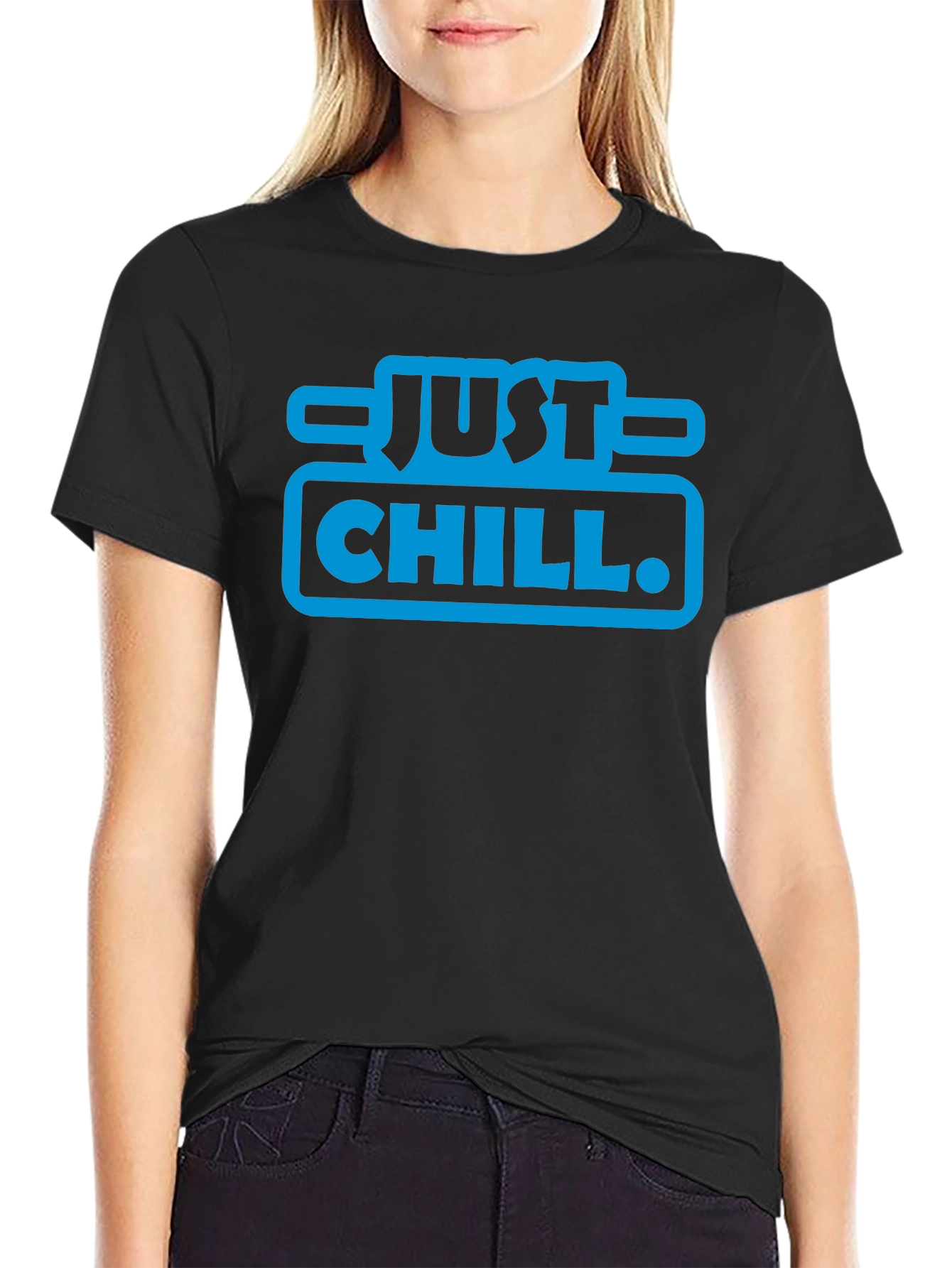 Just Chill Graphic T-Shirt - Black Crew Neck Tee