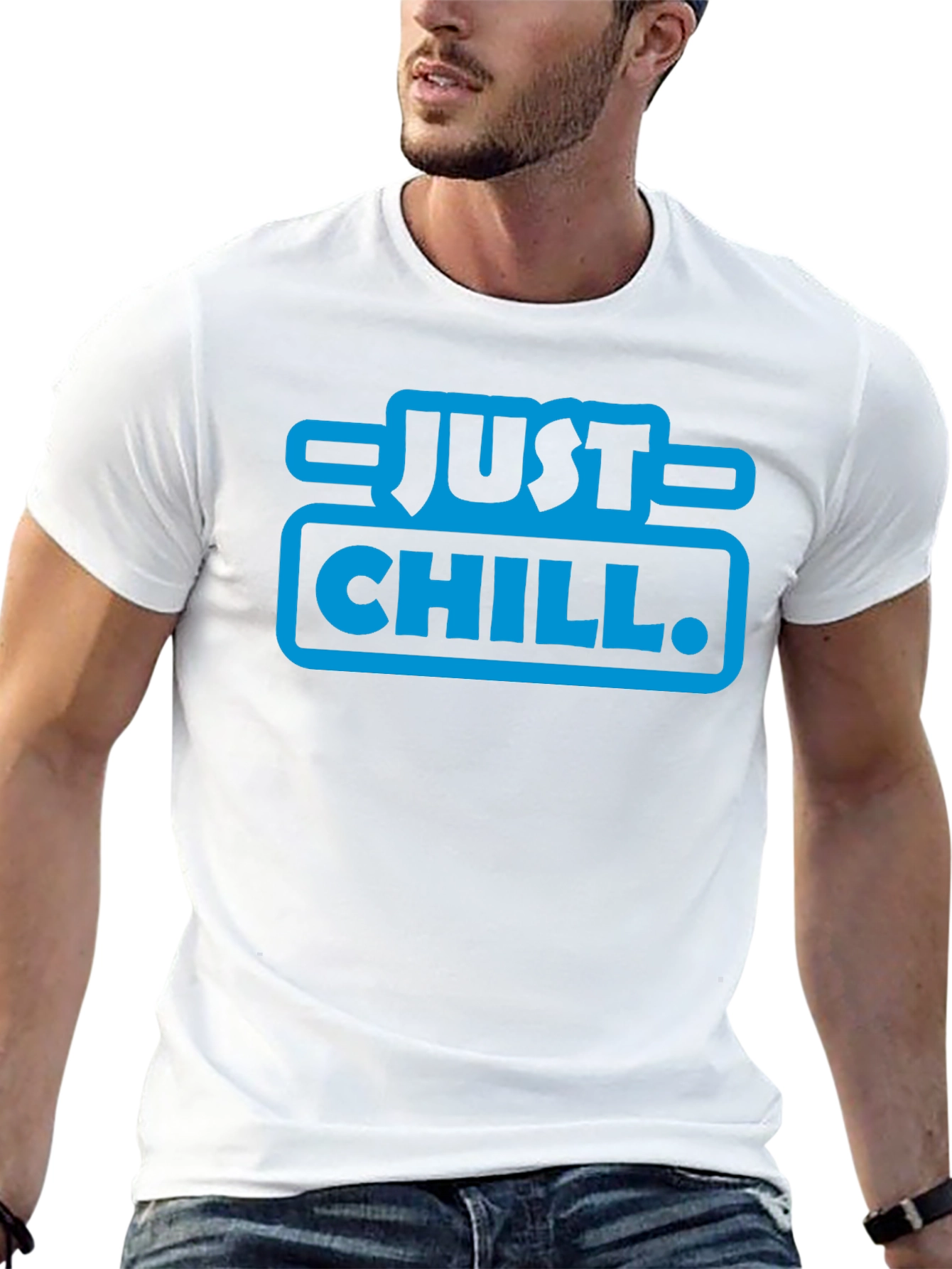 Just Chill Graphic T-Shirt - Black Crew Neck Tee