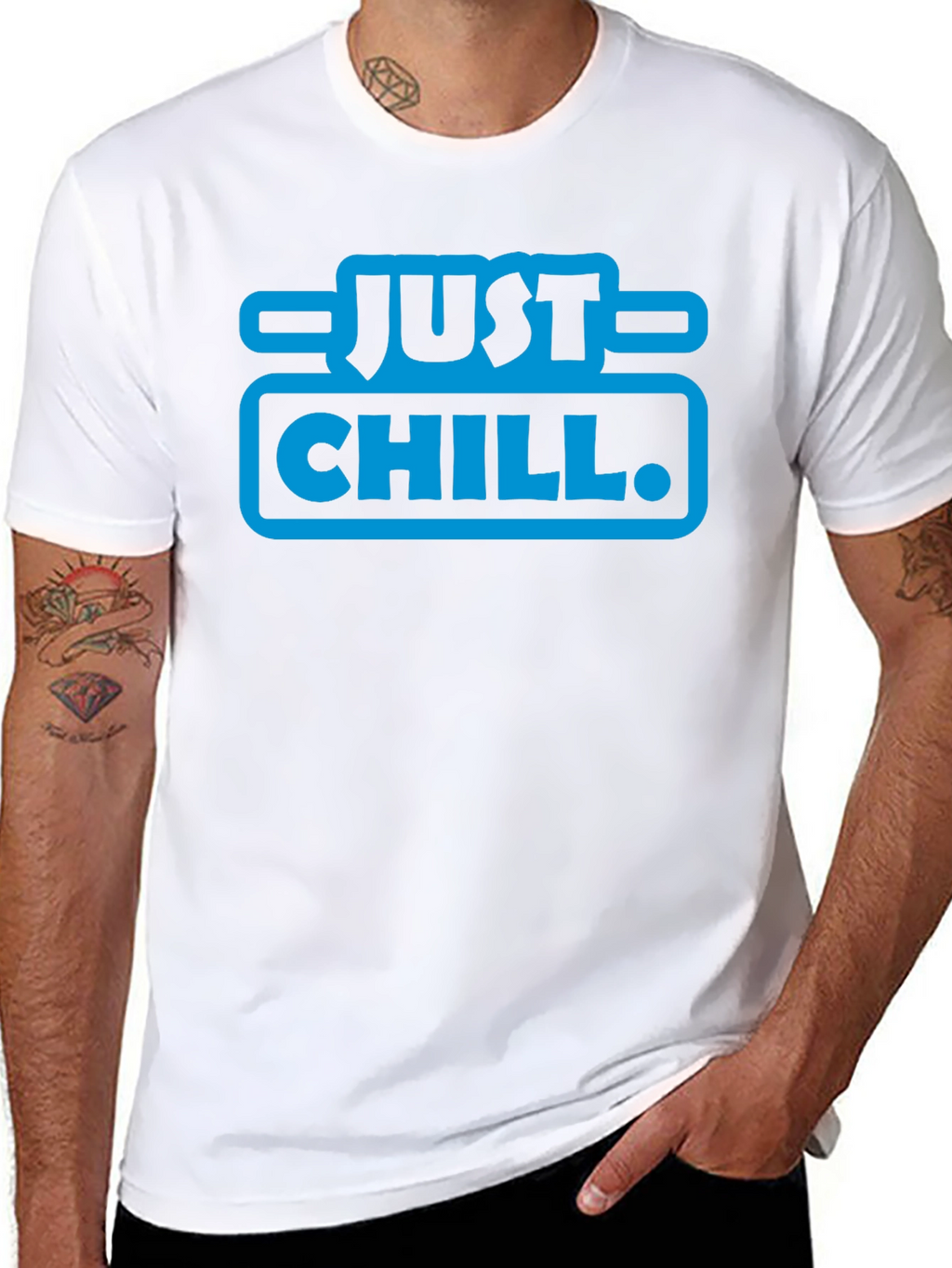 Just Chill Graphic T-Shirt - Black Crew Neck Tee