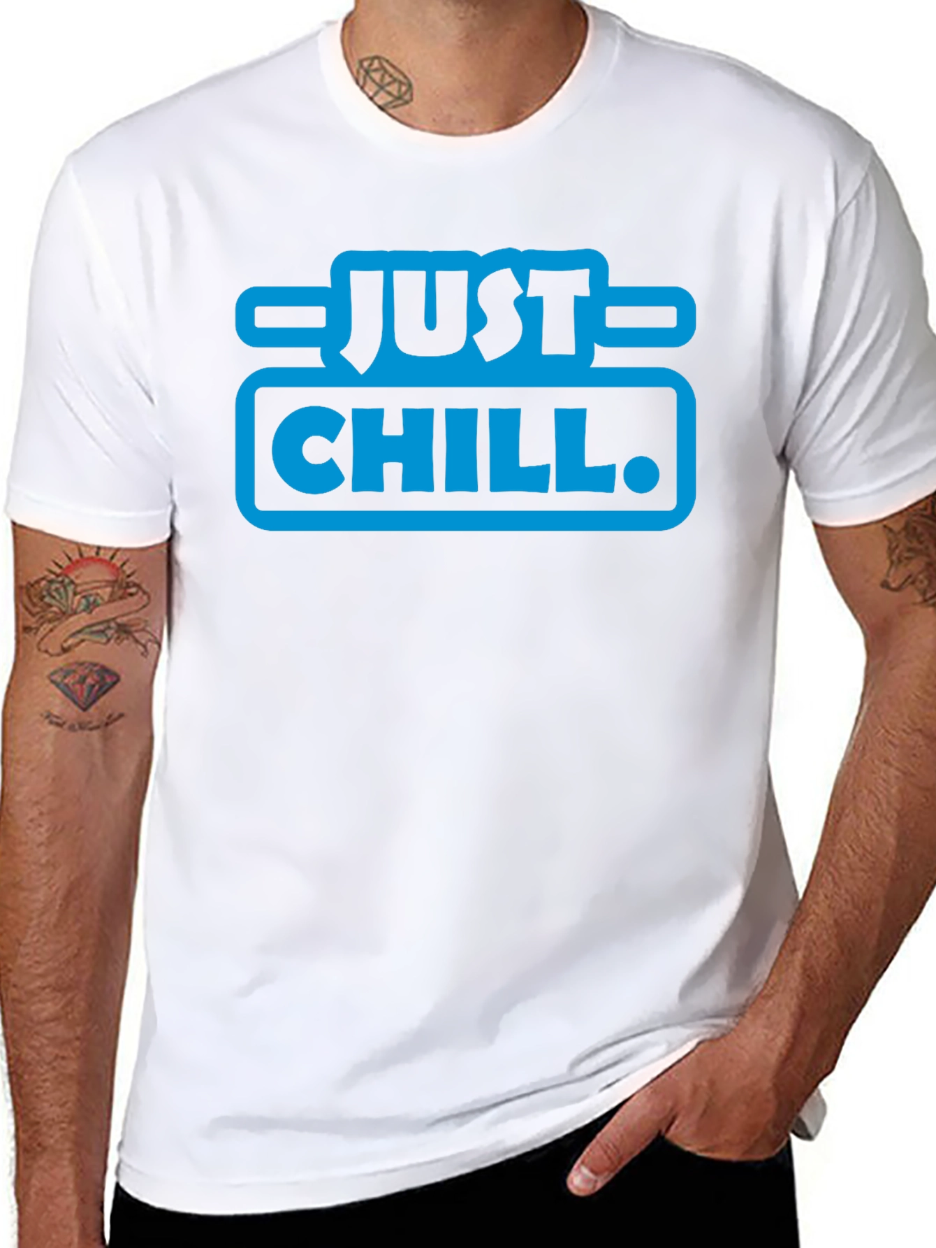 Just Chill Graphic T-Shirt - Black Crew Neck Tee